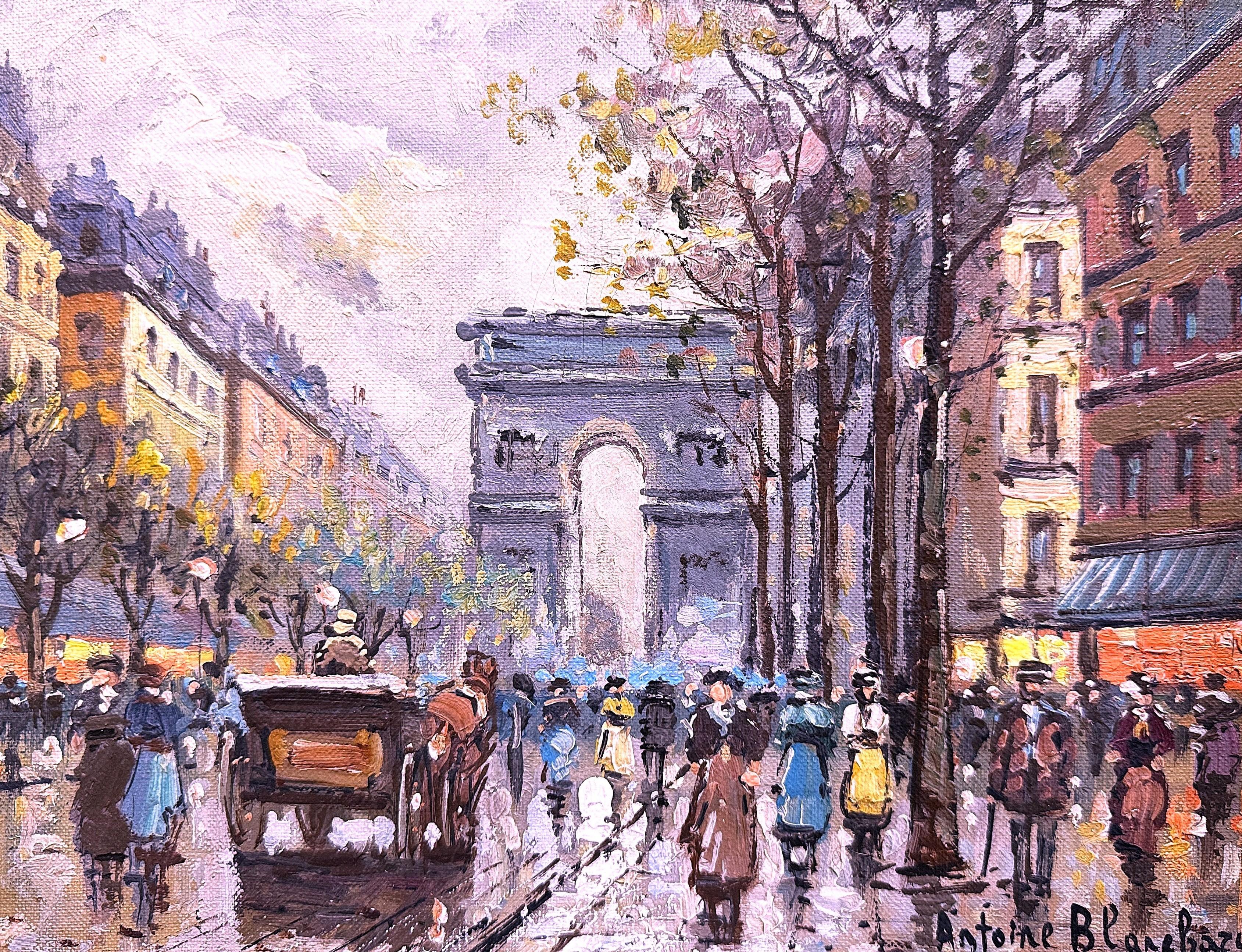 Francese Pittura francese della metà del secolo, olio su tela, Parigi, firmata Antoine Blanchard in vendita