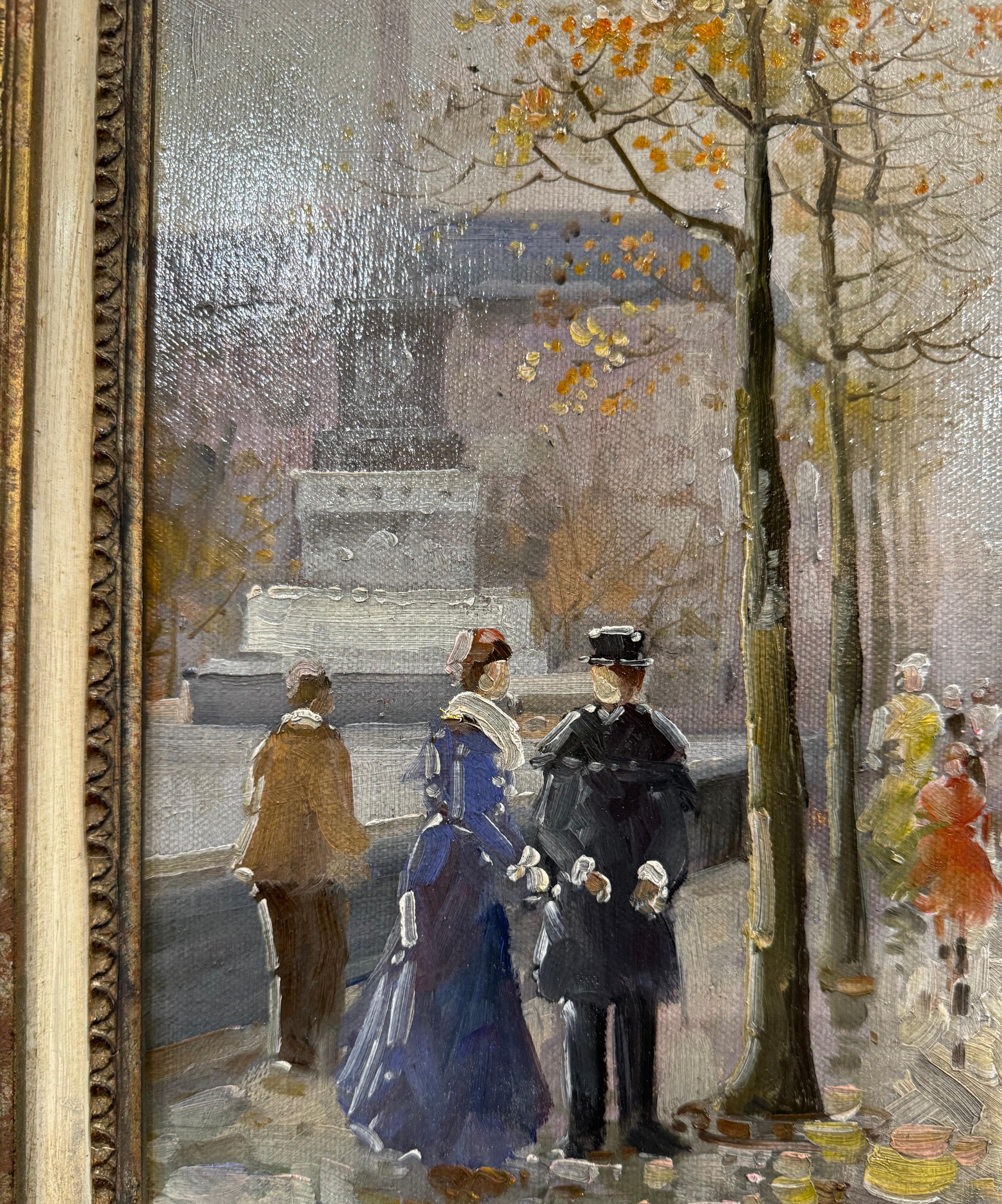 Huile sur toile parisienne du milieu du siècle dernier, signée T. E. Penck en vente 1