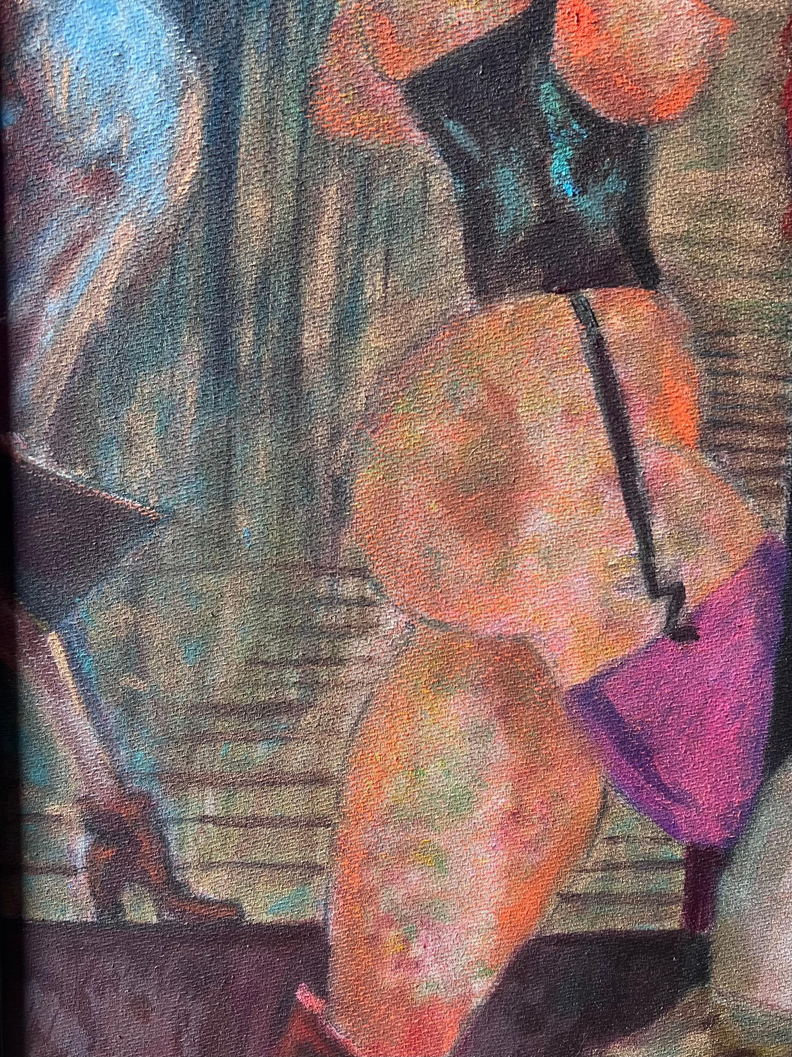 1950's Französisch Surrealist Erotische Figurative Signiert Ölgemälde auf Leinwand im Angebot 2