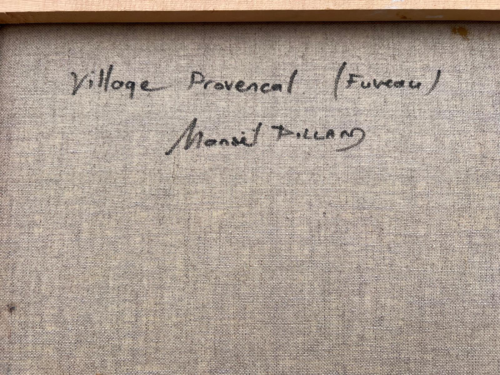 I Hill Village Perché Cubiste Provençal Signée 1950's French Oil Painting en vente 7