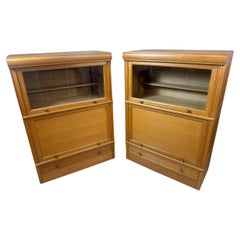 Paire de bibliothèques en Oak Oak du milieu du siècle dernier, années 1960