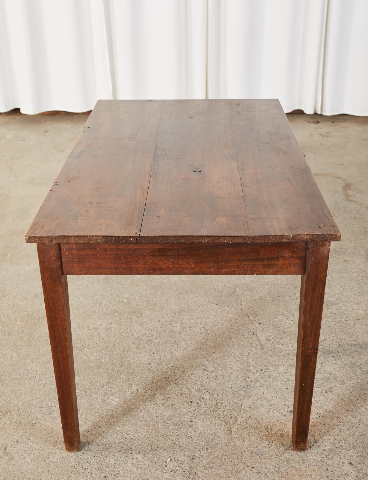Mid-century French Pine Single Drawer Writing Table Desk 7