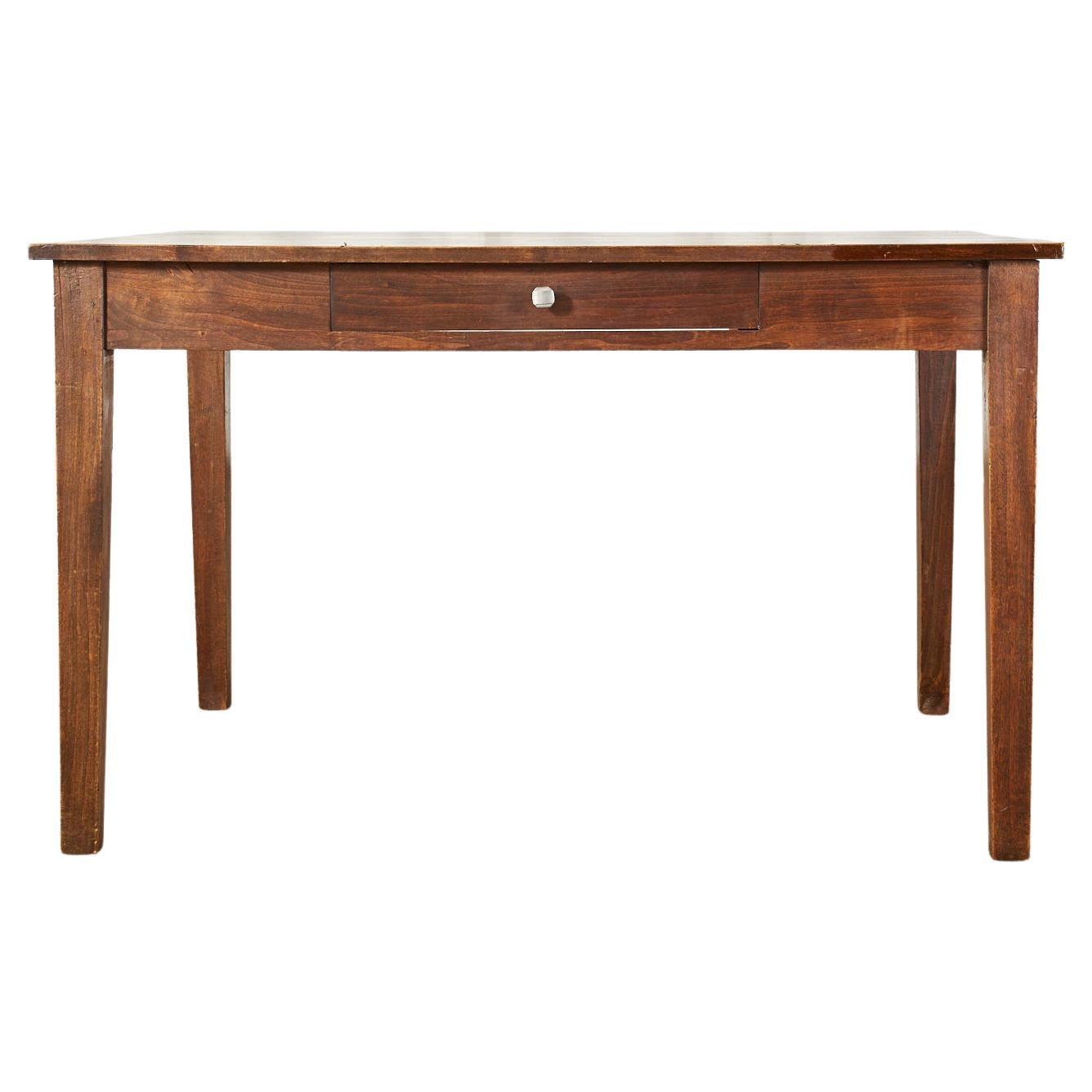 Mid-century French Pine Single Drawer Writing Table Desk