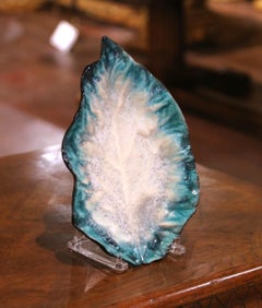 Vide-Poche Francés de Mediados de Siglo Pol Chambost Vallauris Forma de Hoja de Cerámica