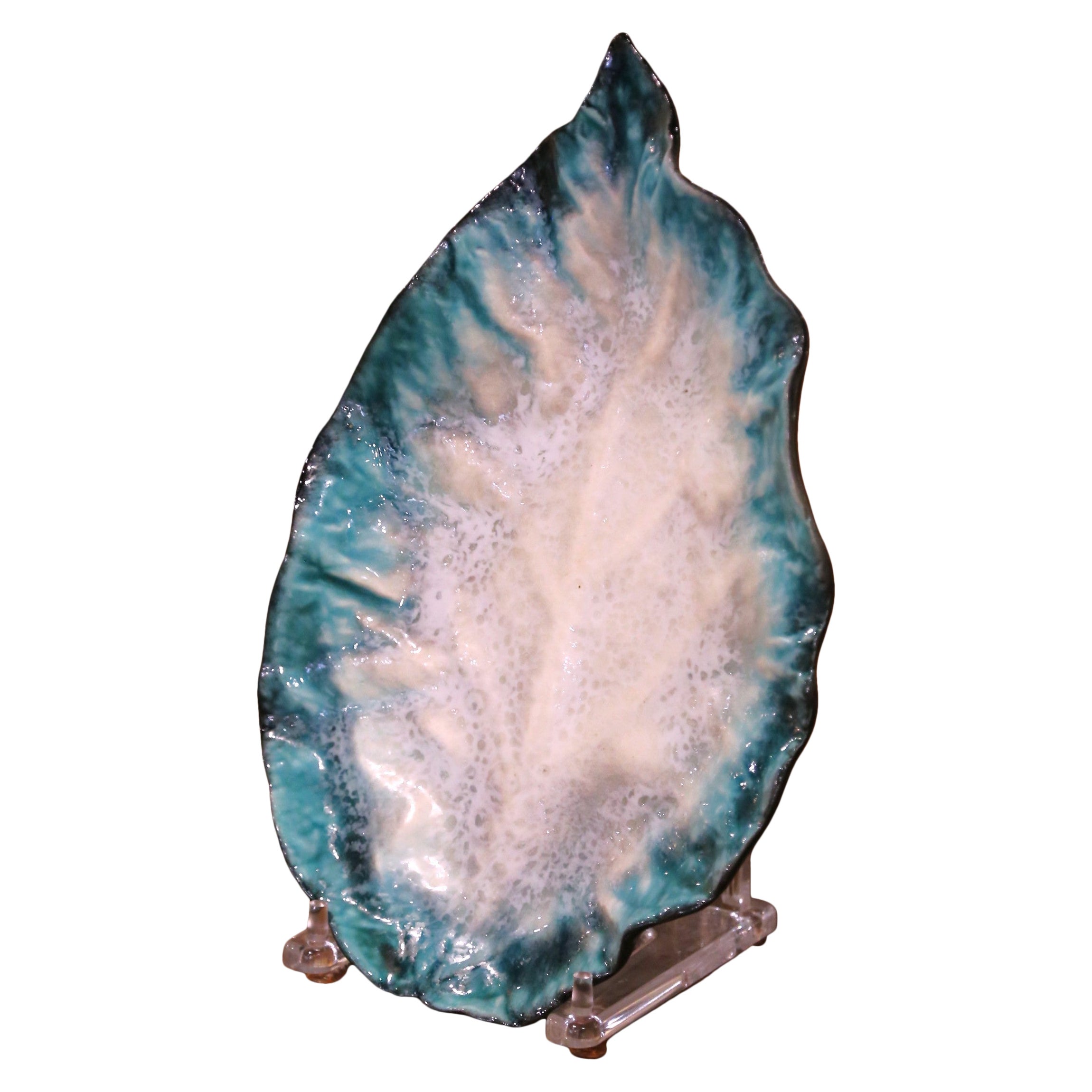 Mid-Century French Pol Chambost Vallauris Leaf Form Ceramic Vide-Poche