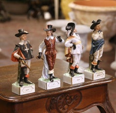 Mid-Century French Porcelain Figurines of the “Four Musketeers”