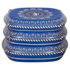 Taburete francés de porcelana de mediados de siglo