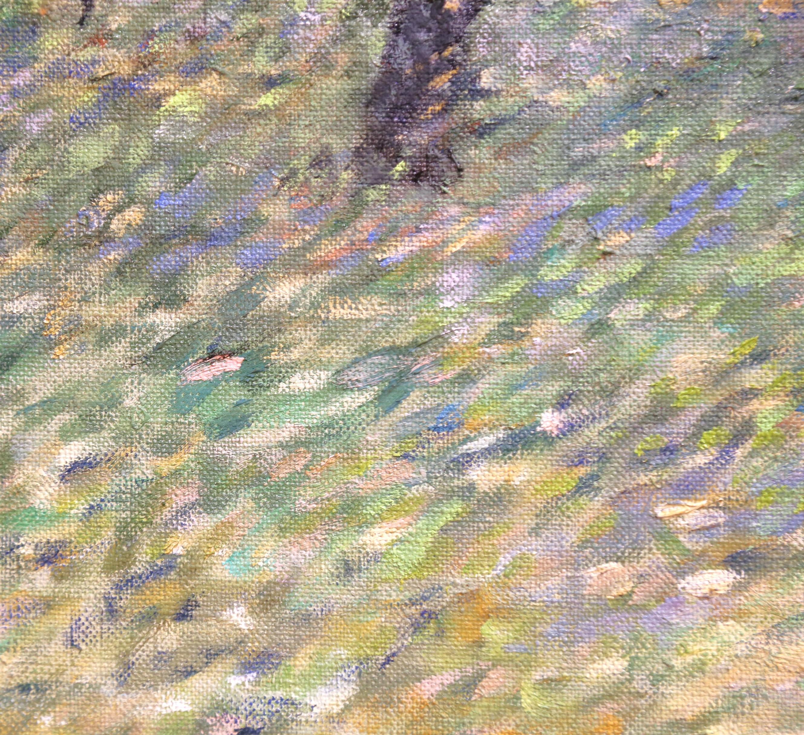 Peinture à l'huile post-impressionniste française du milieu du siècle 