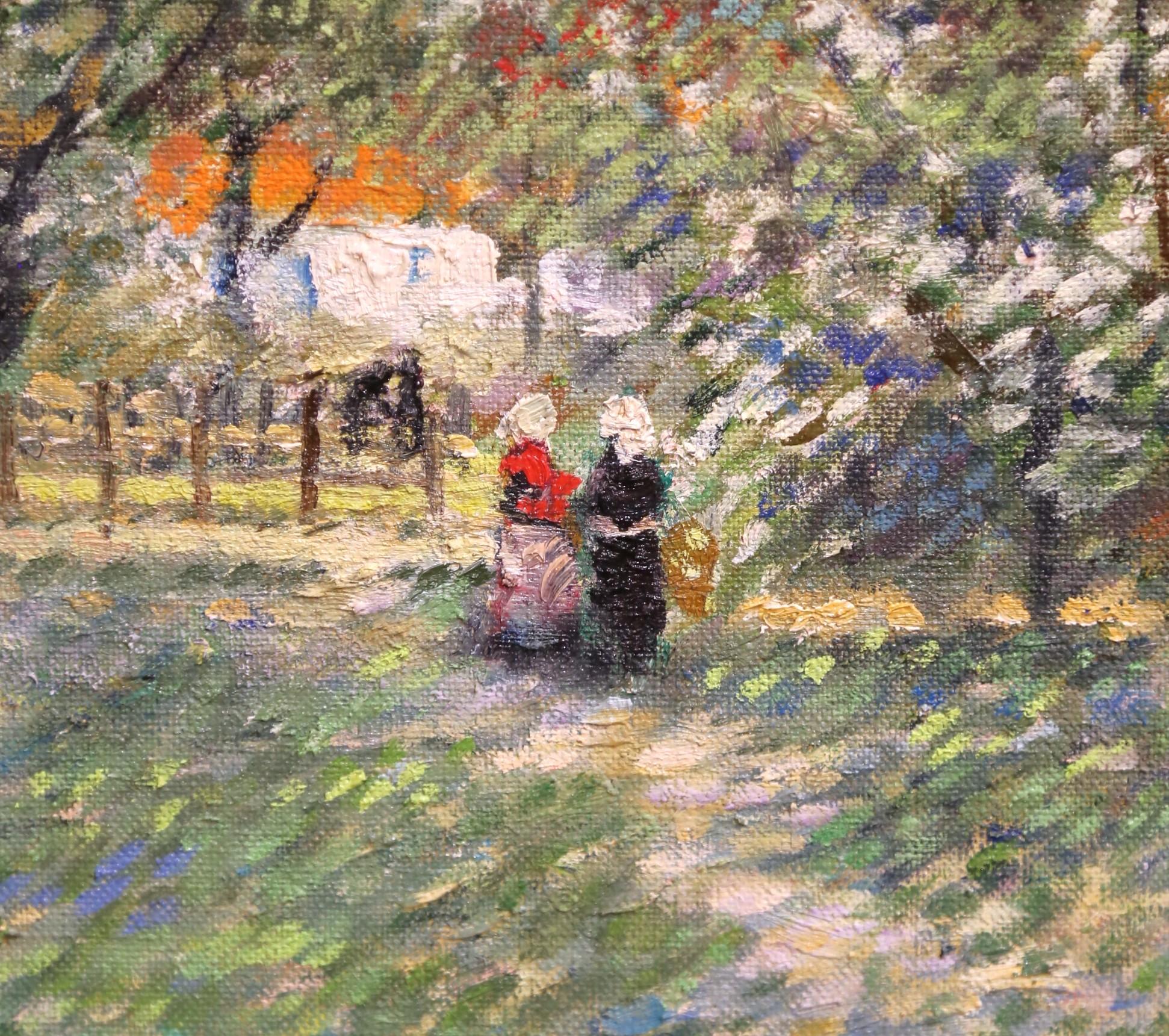 Peinture à l'huile post-impressionniste française du milieu du siècle 