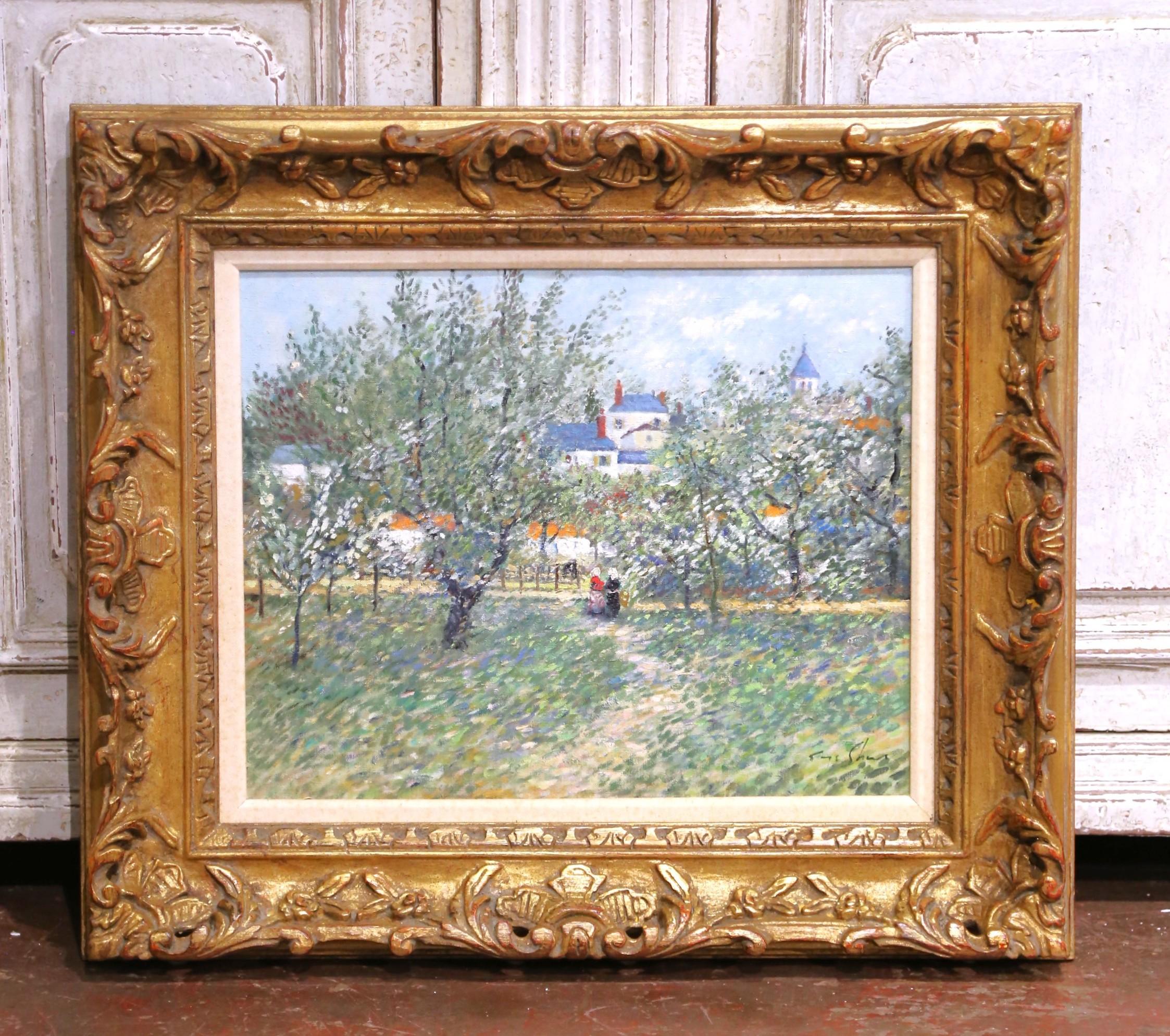 20ième siècle Peinture à l'huile post-impressionniste française du milieu du siècle 