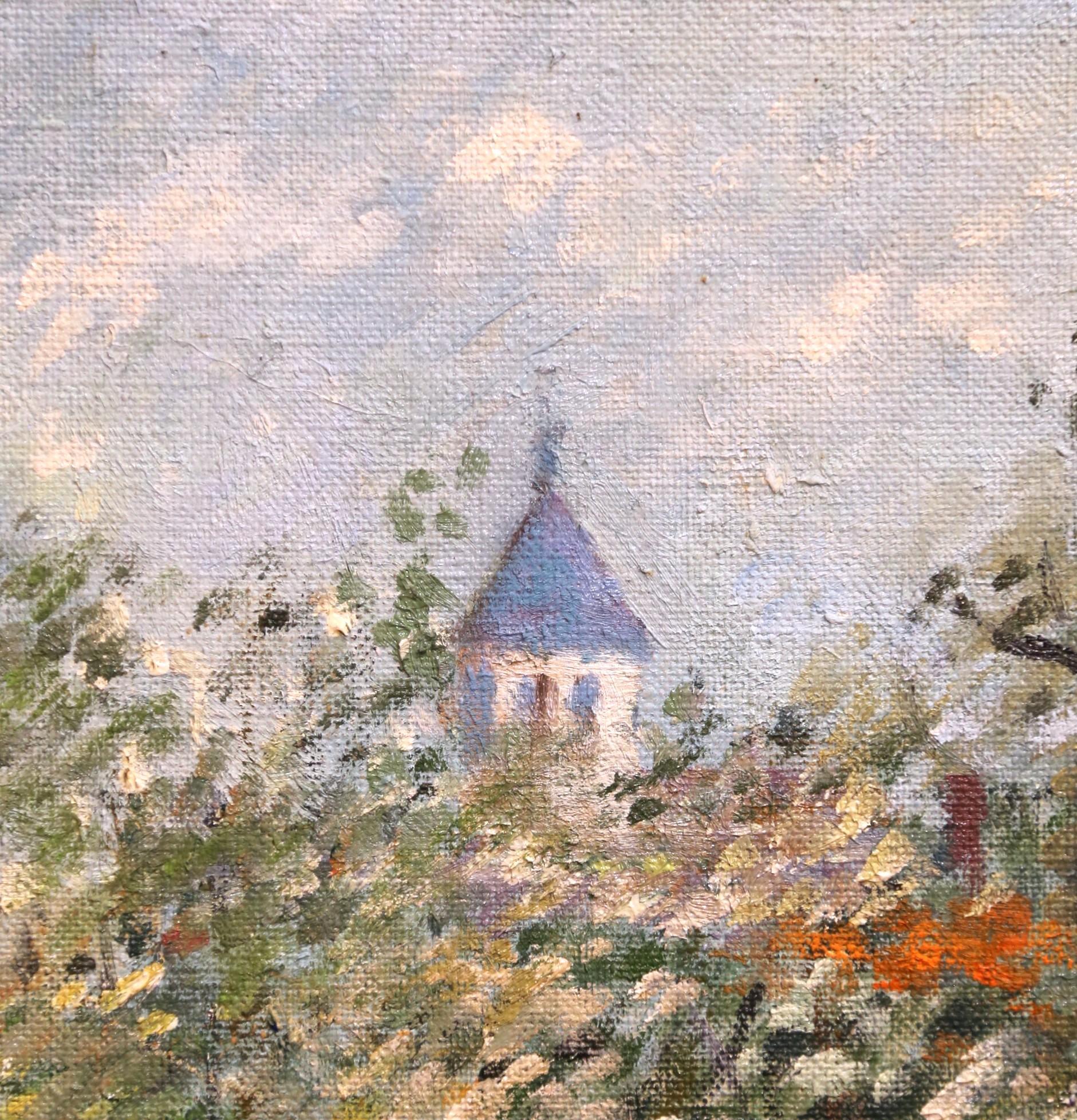 Peinture à l'huile post-impressionniste française du milieu du siècle 