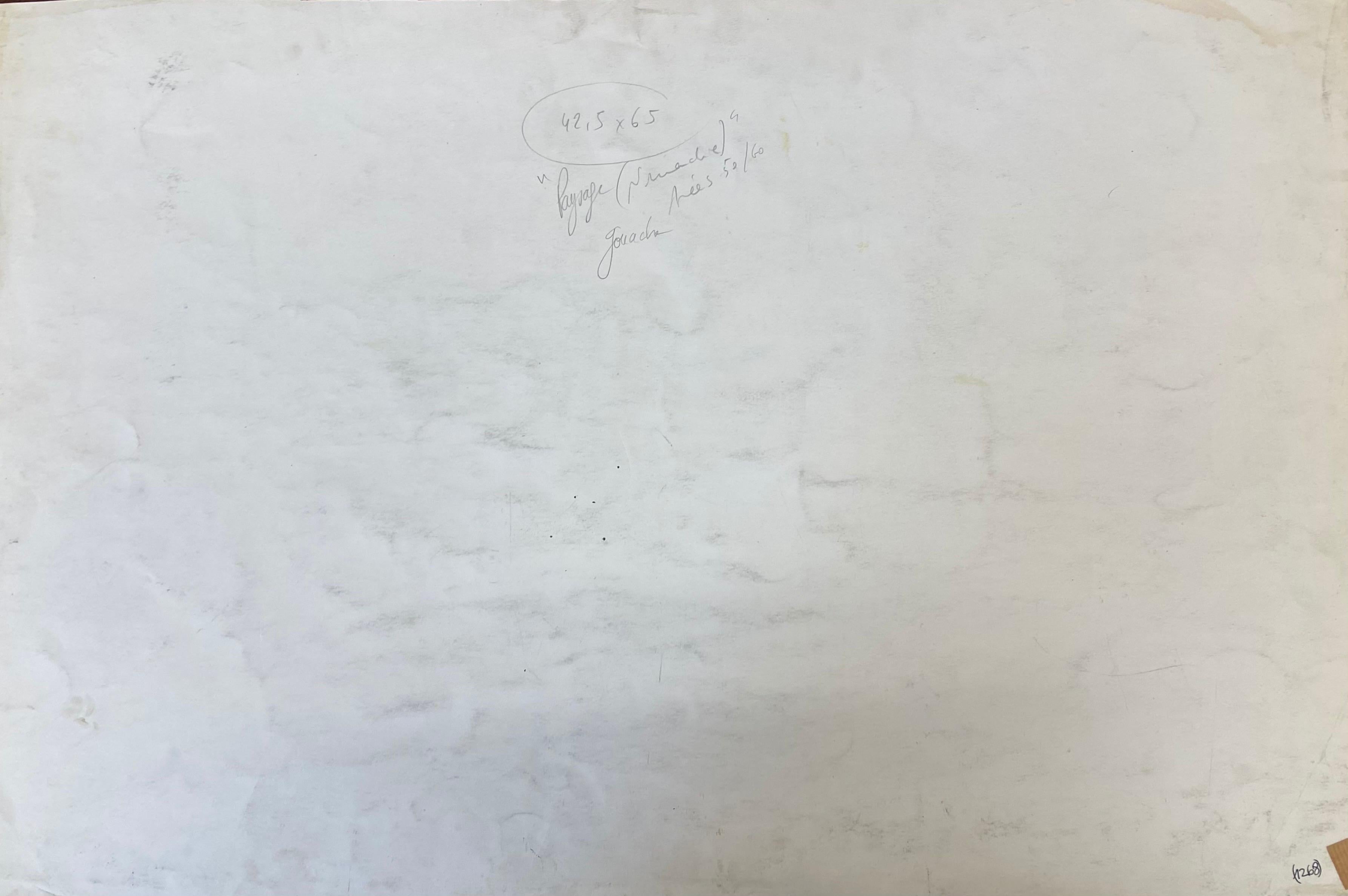 Pintura postimpresionista francesa de mediados de siglo - Paisaje marino francés en venta 1