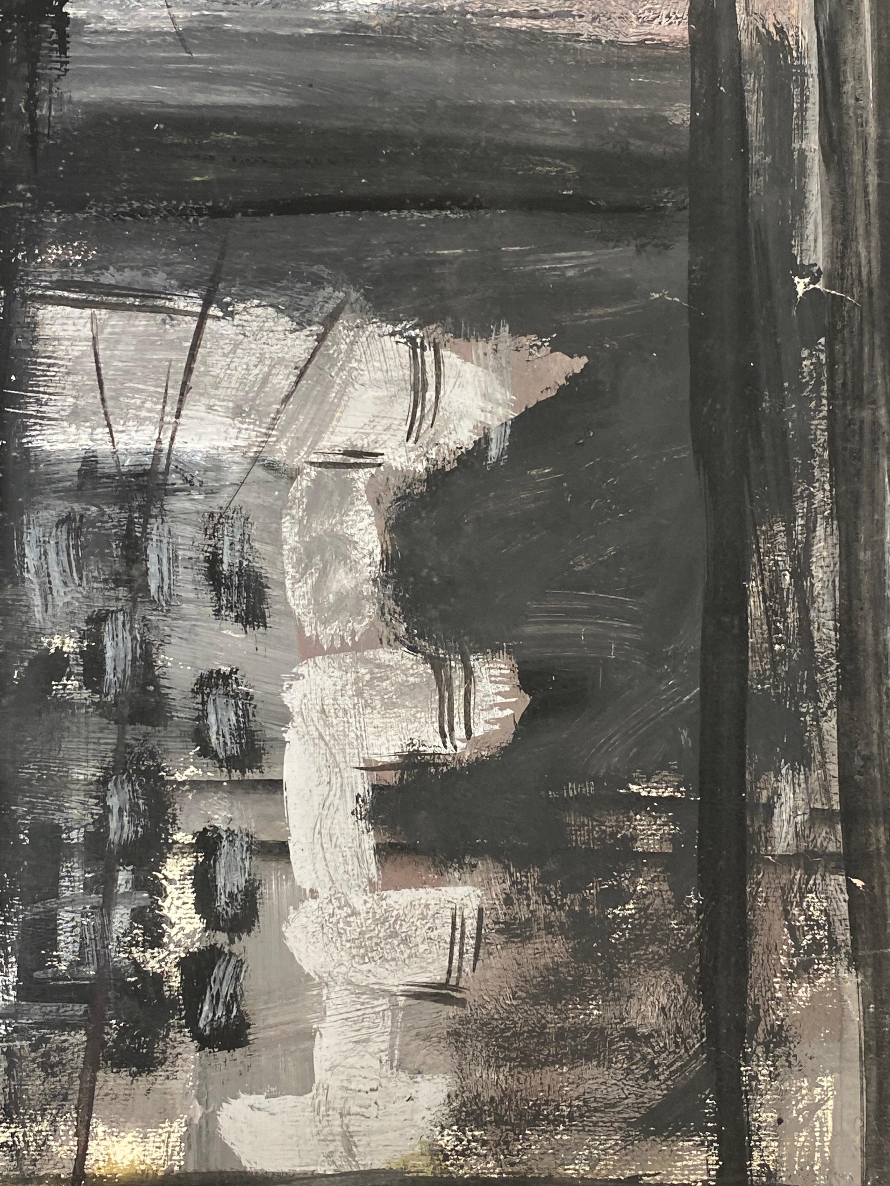XIXe siècle Peinture post-impressionniste française du milieu du siècle, Skies grises à travers une fenêtre en vente
