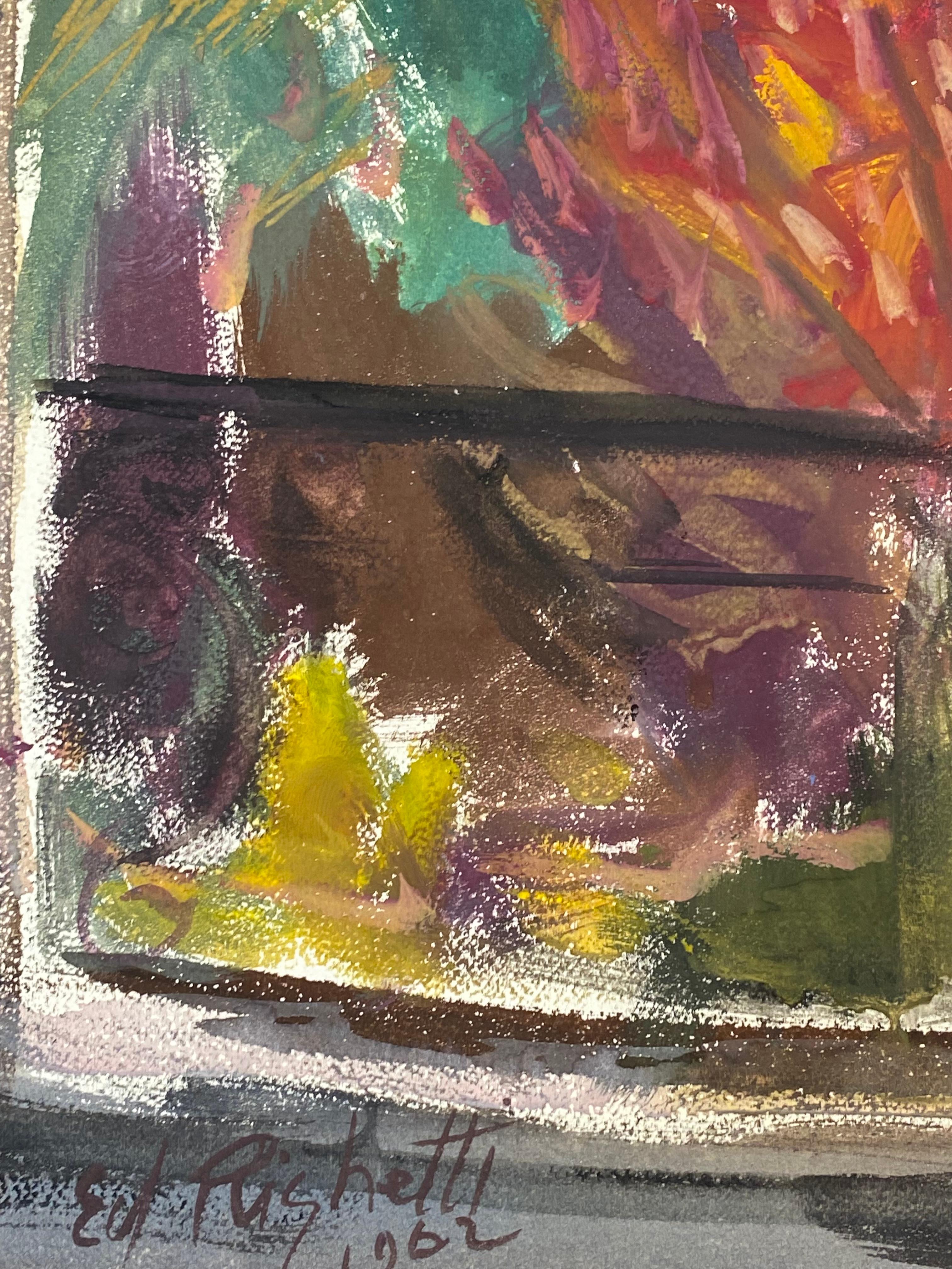 Other Mid Century French Post-Impressionist Painting, Sunrise Through Window For Sale