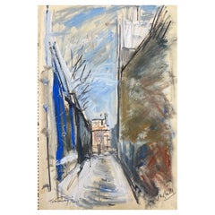 Mid Century Französisch Post-Impressionist Gemälde -Venedig Stil Landschaft