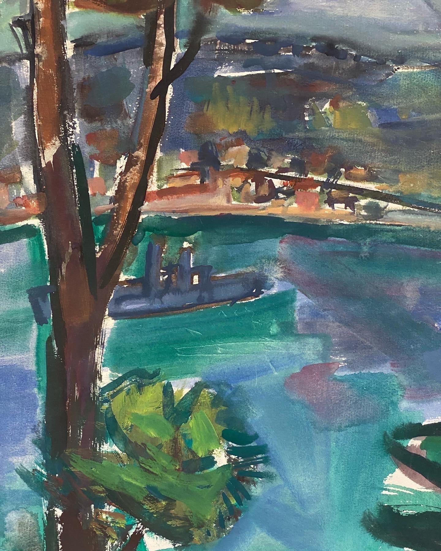 Landscape
Signed by Édouard Righetti (1924-2001)
Inscribed Verso on back

oil/gouache painting on artist paper, beautifully painted.
very good condition
size: 19.5 x inches x 14 inches
provenance: all the paintings we have for sale by this