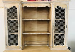 Mid-Century French Provincial Louis XV Style Breakfront Cabinet