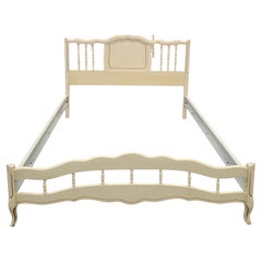 Mid Century French Provincial Style Cream Painted and Partial Gilt Full Size Bed