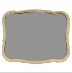 Mid Century French Provincial Style Cream Painted Frame Wall Mirror