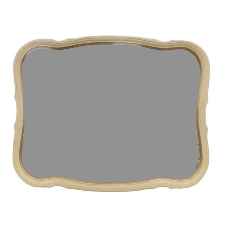 Mid Century French Provincial Style Cream Painted Frame Wall Mirror