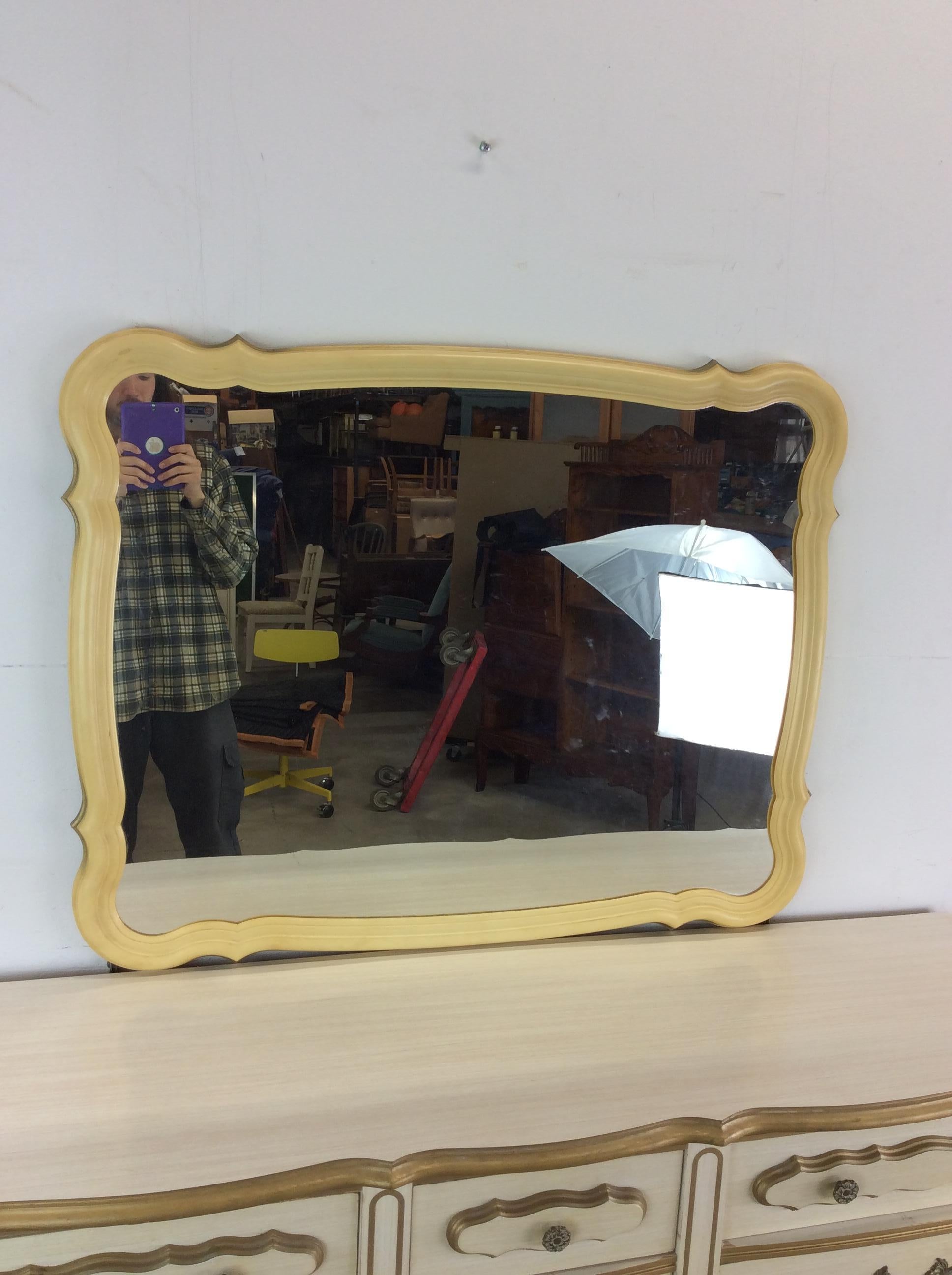 American Mid Century French Provincial Style Lowboy Dresser with Mirror For Sale