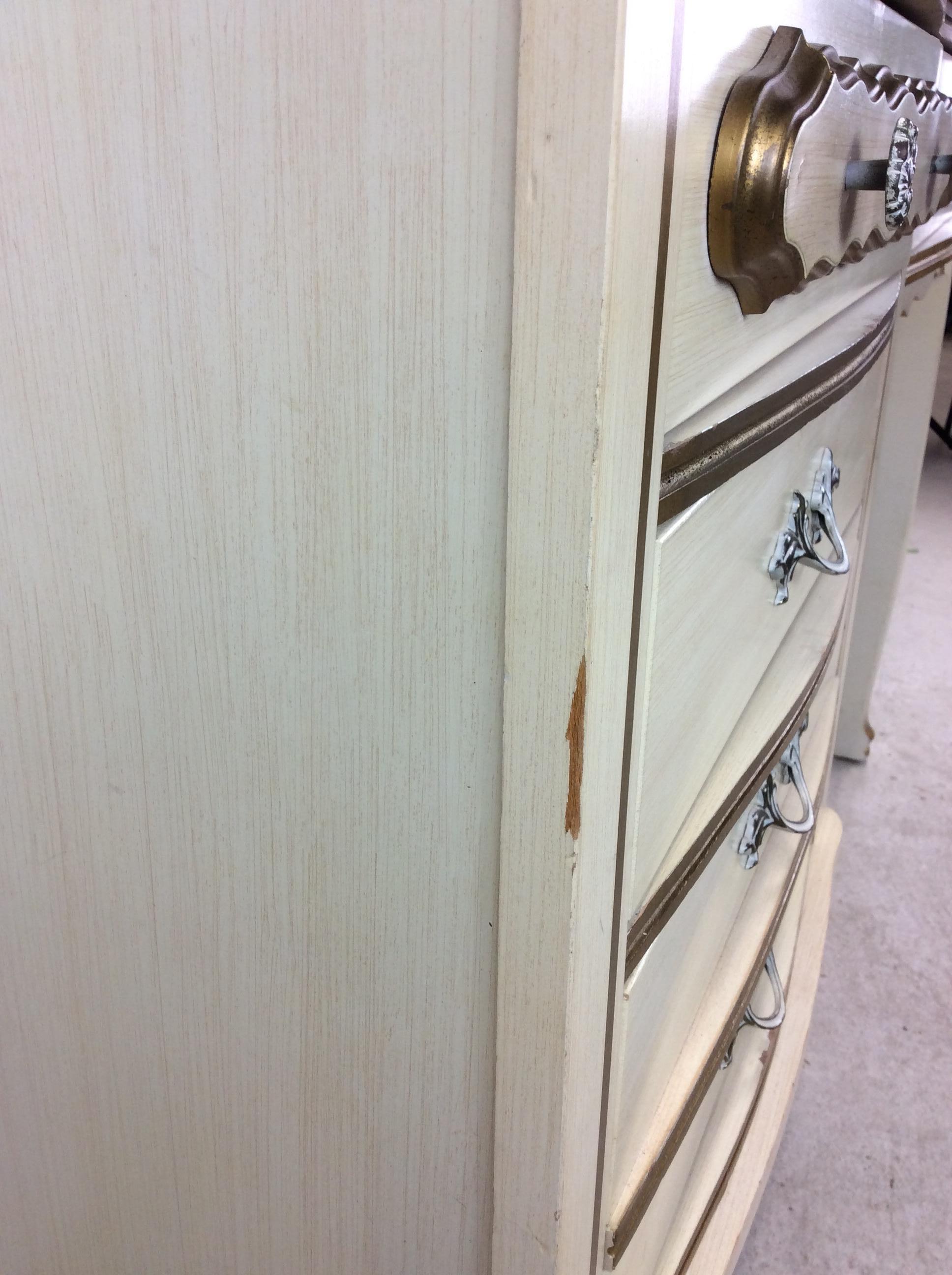 Mid Century French Provincial Style Writing Desk with 4 Drawers For Sale 8