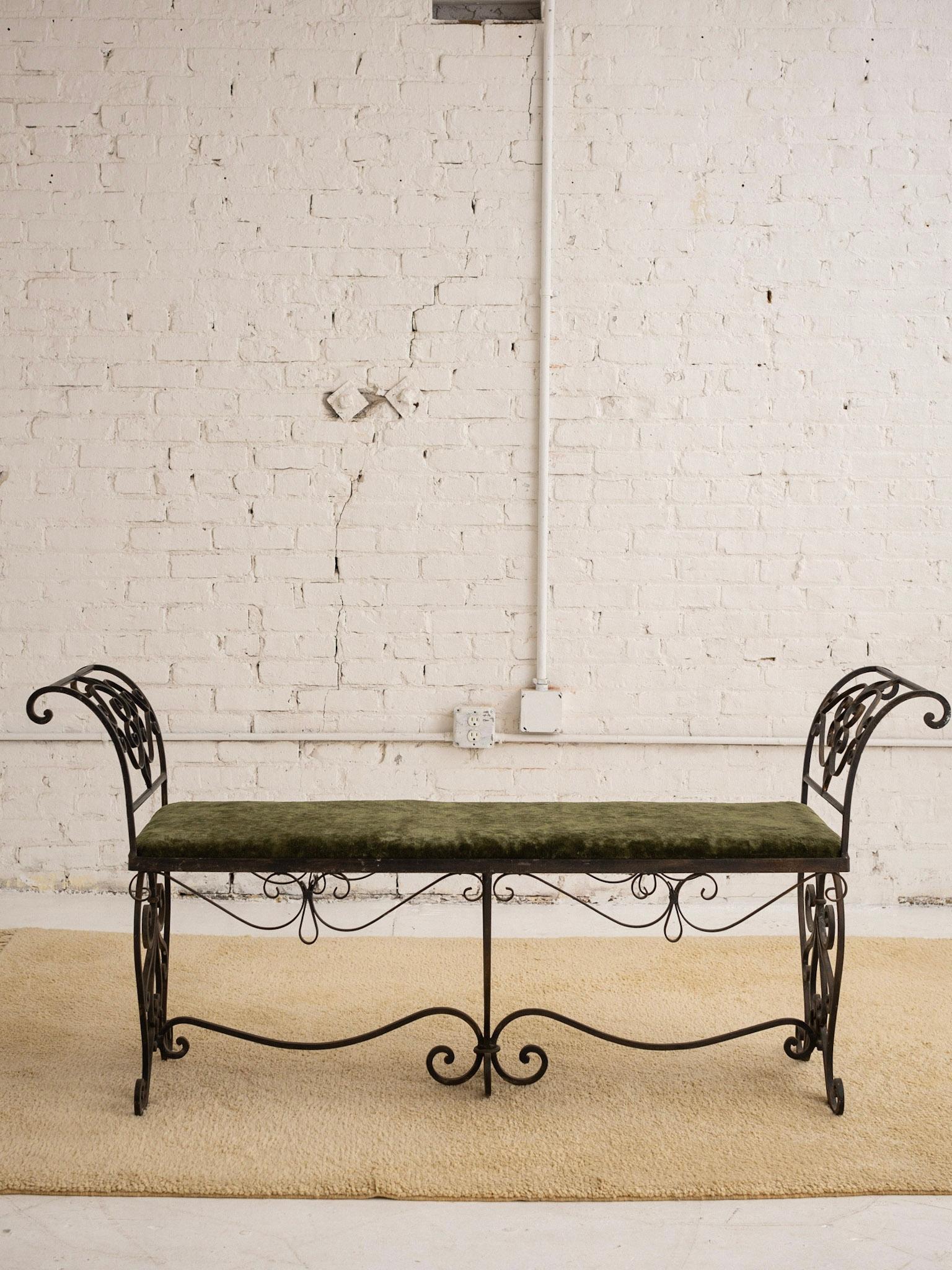 wrought iron indoor bench