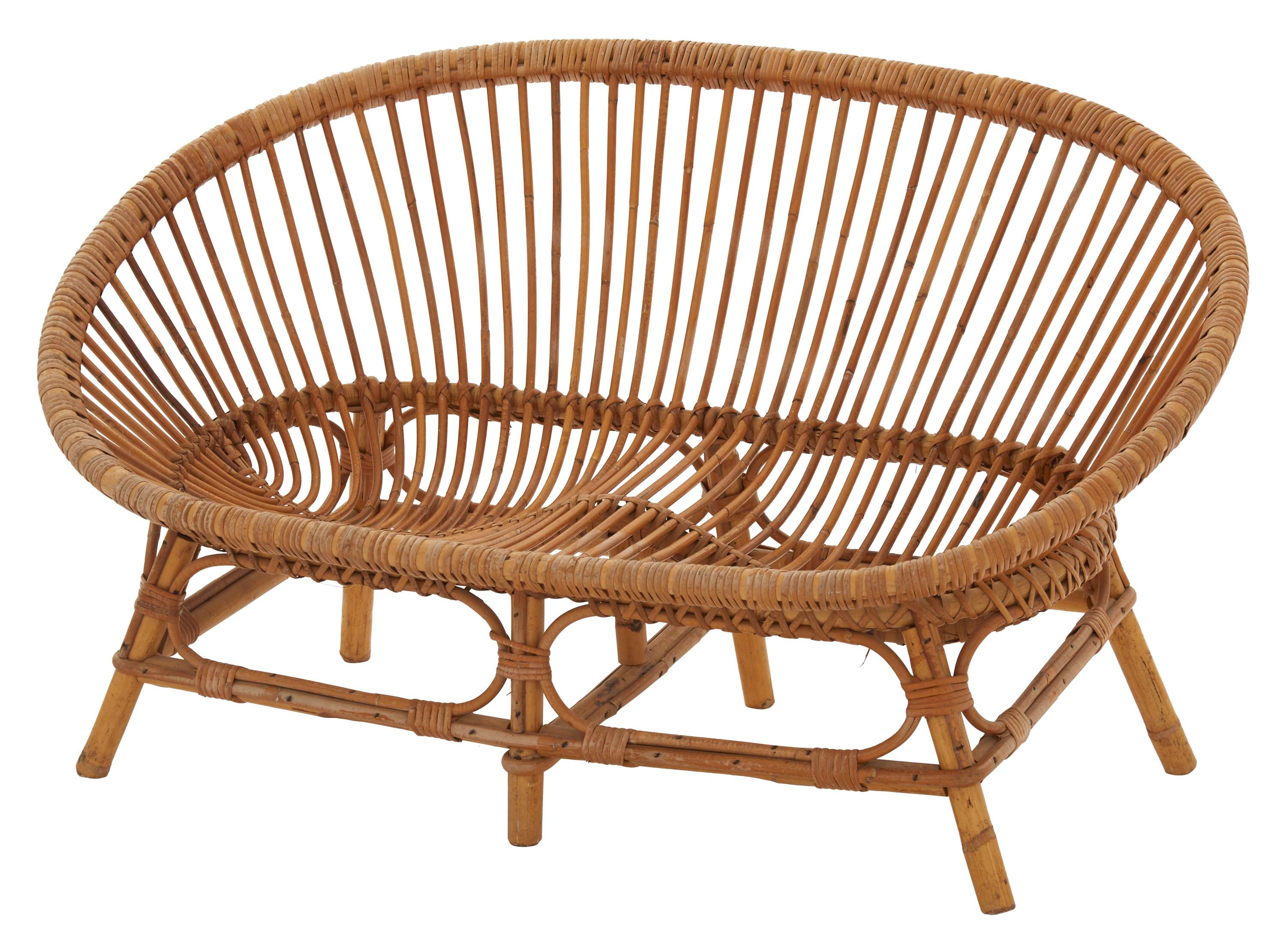 • Rattan and bamboo frame
• Mid-20th century
• France

Dimensions:
• 47.5