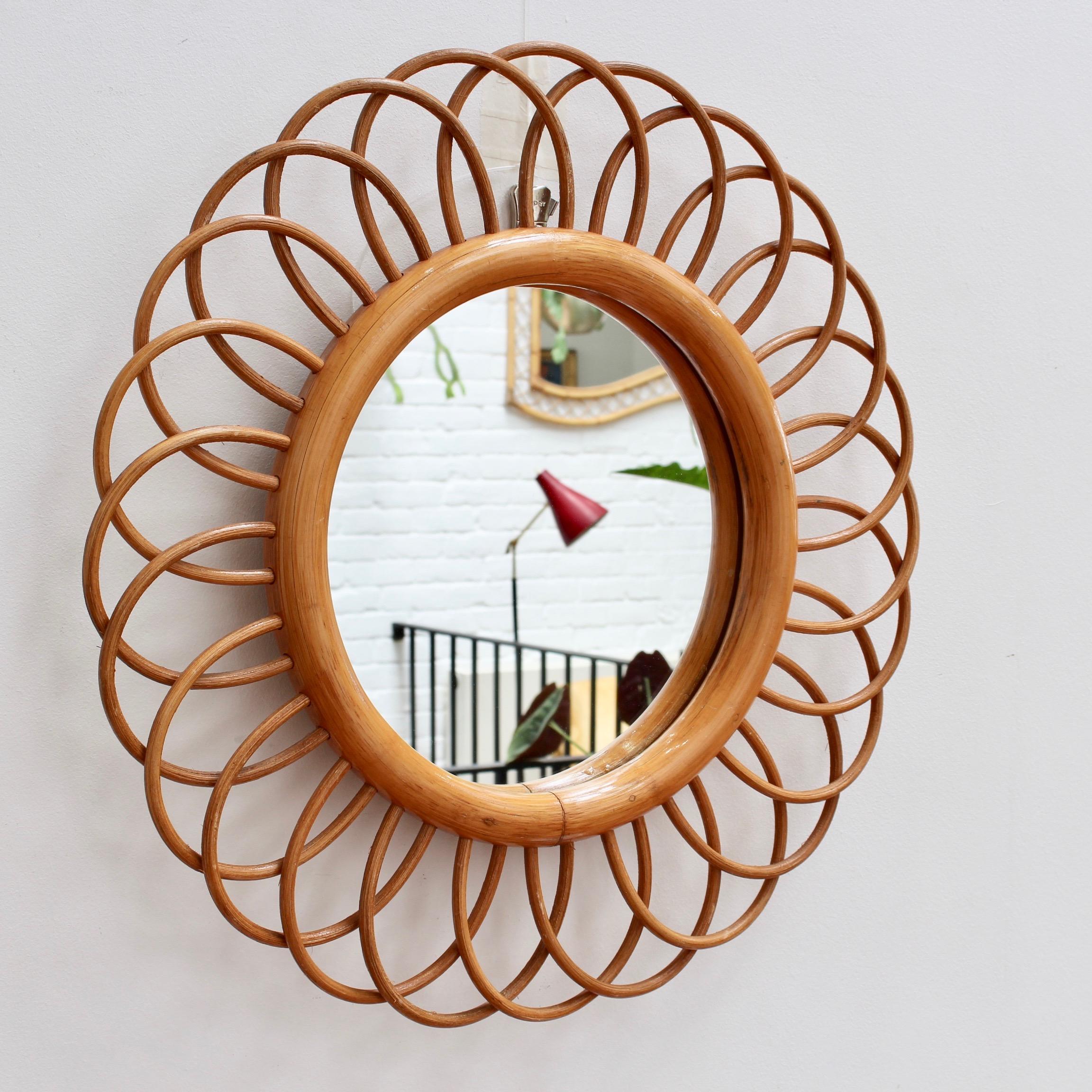 rattan flower mirror