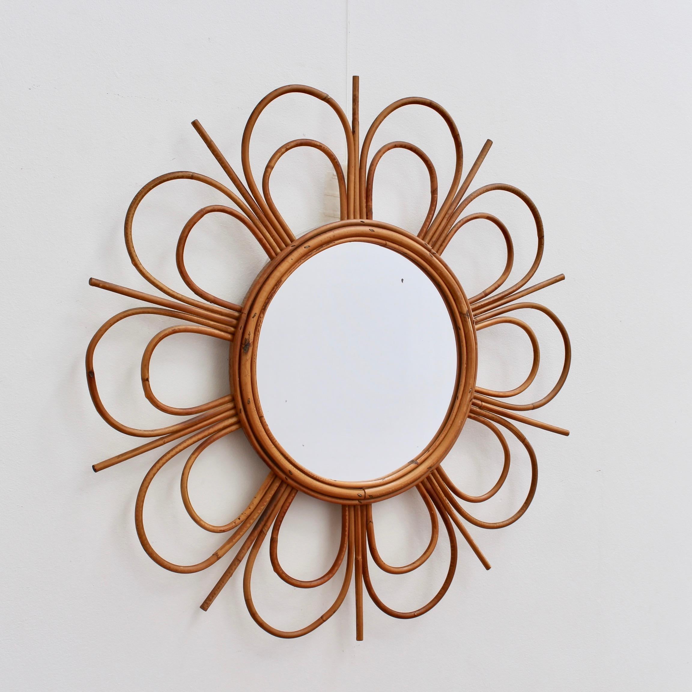 rattan flower mirror