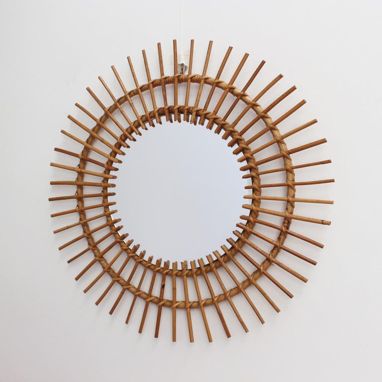 Midcentury French Rattan Sunburst Mirror 'circa 1960s ...