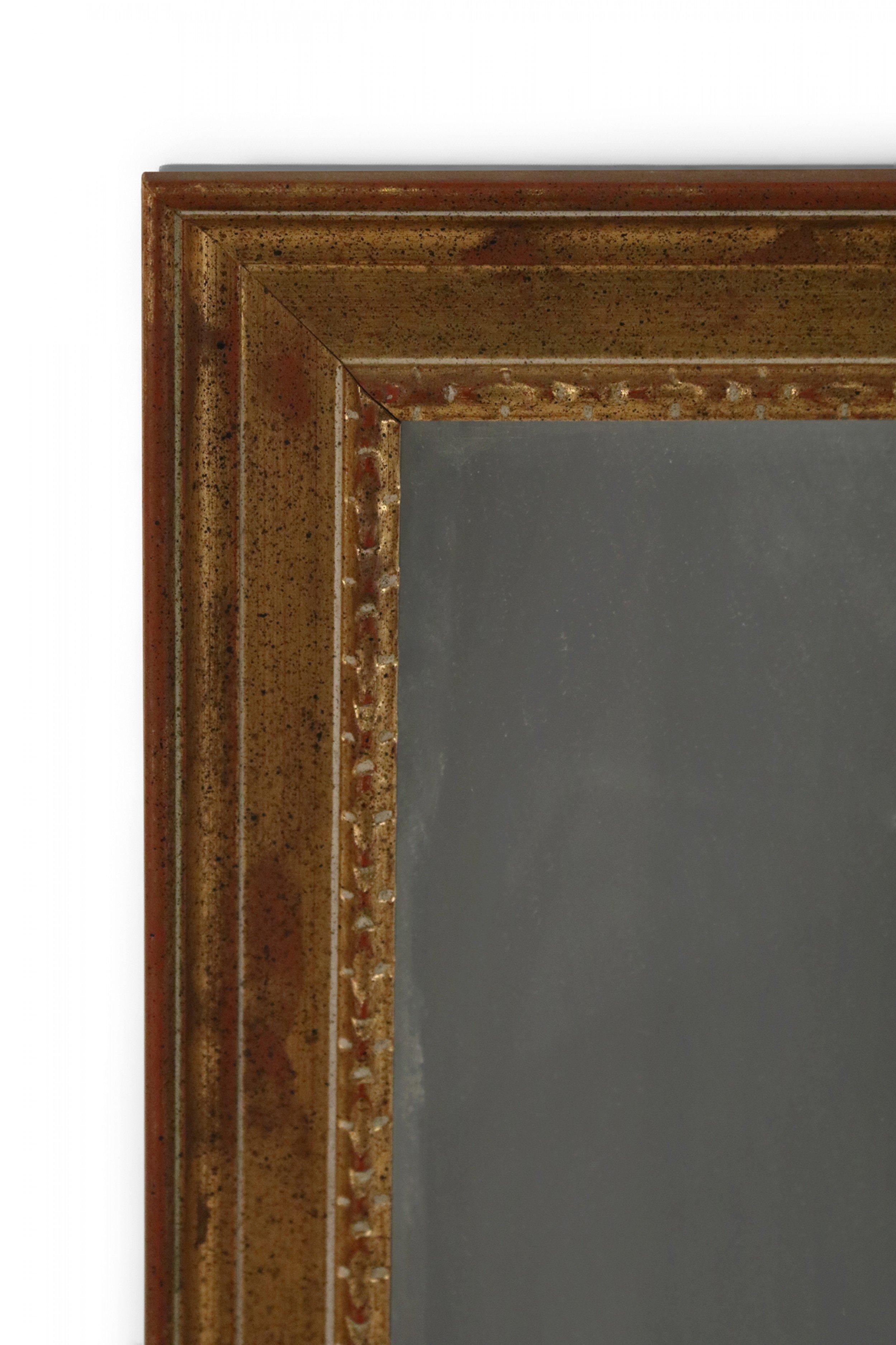 Wood Mid-Century French Rectangular Simple Design Wall Mirror