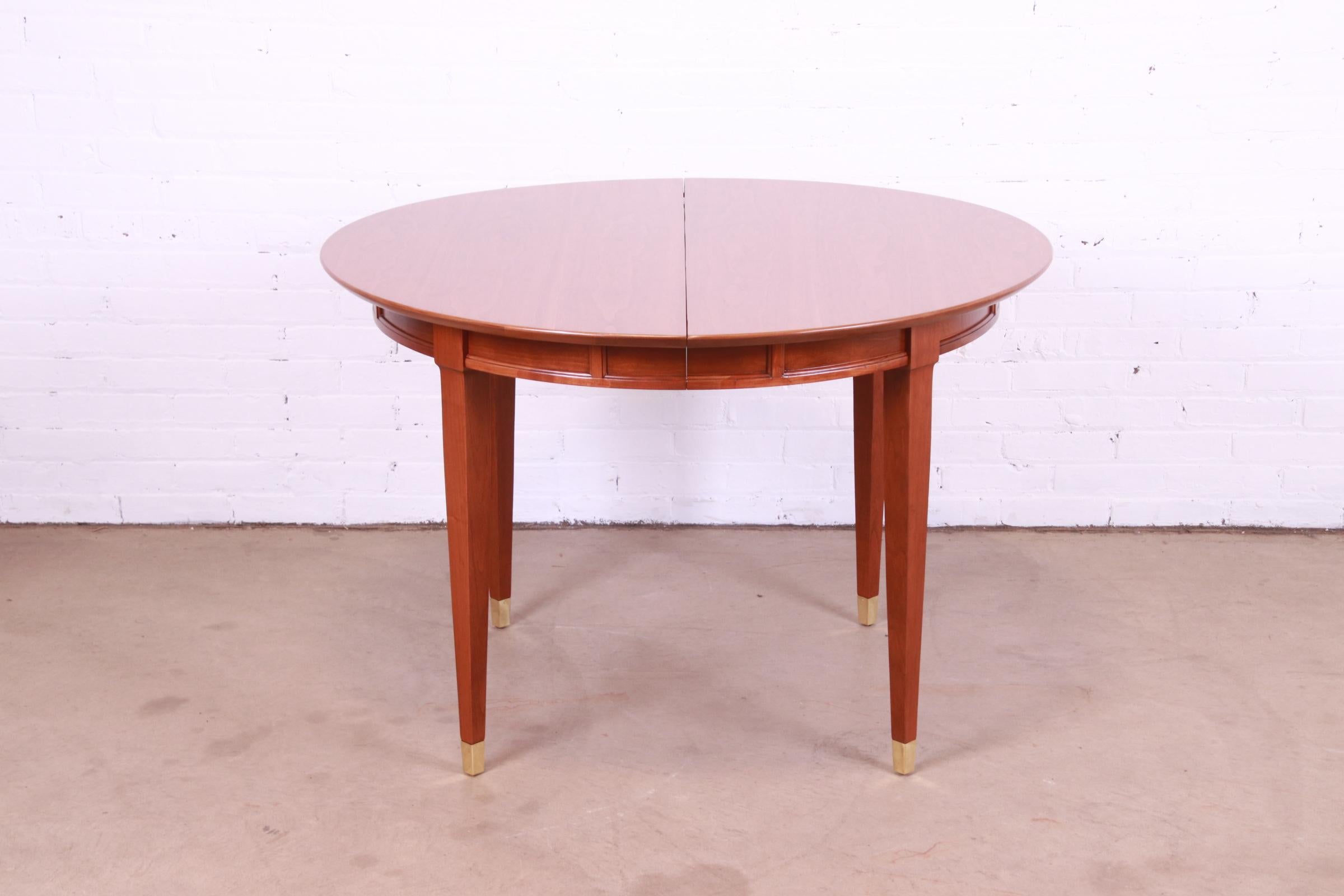 Mid-Century French Regency Cherry Wood Dining Table Attributed to Tomlinson 3