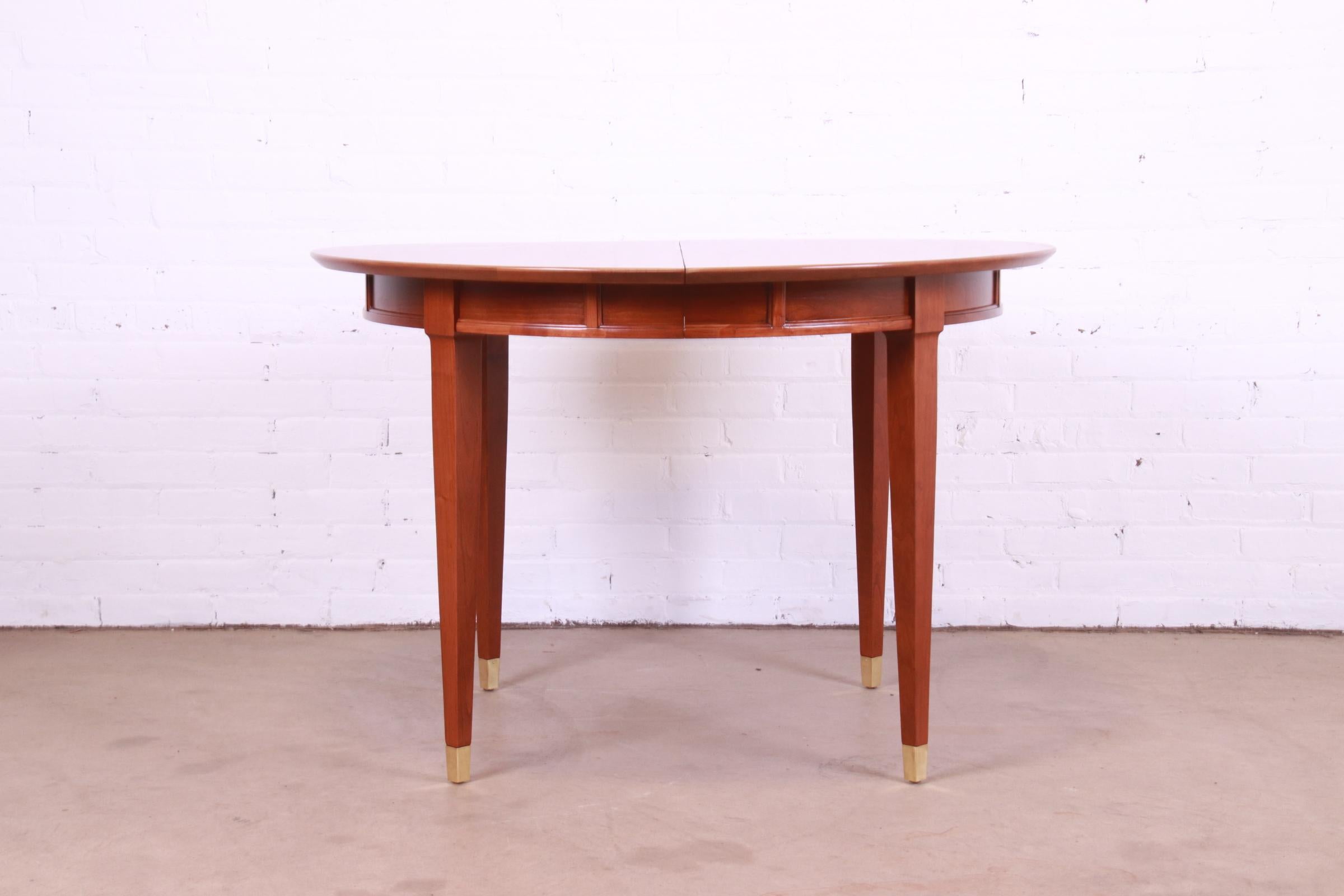 Mid-Century French Regency Cherry Wood Dining Table Attributed to Tomlinson 4