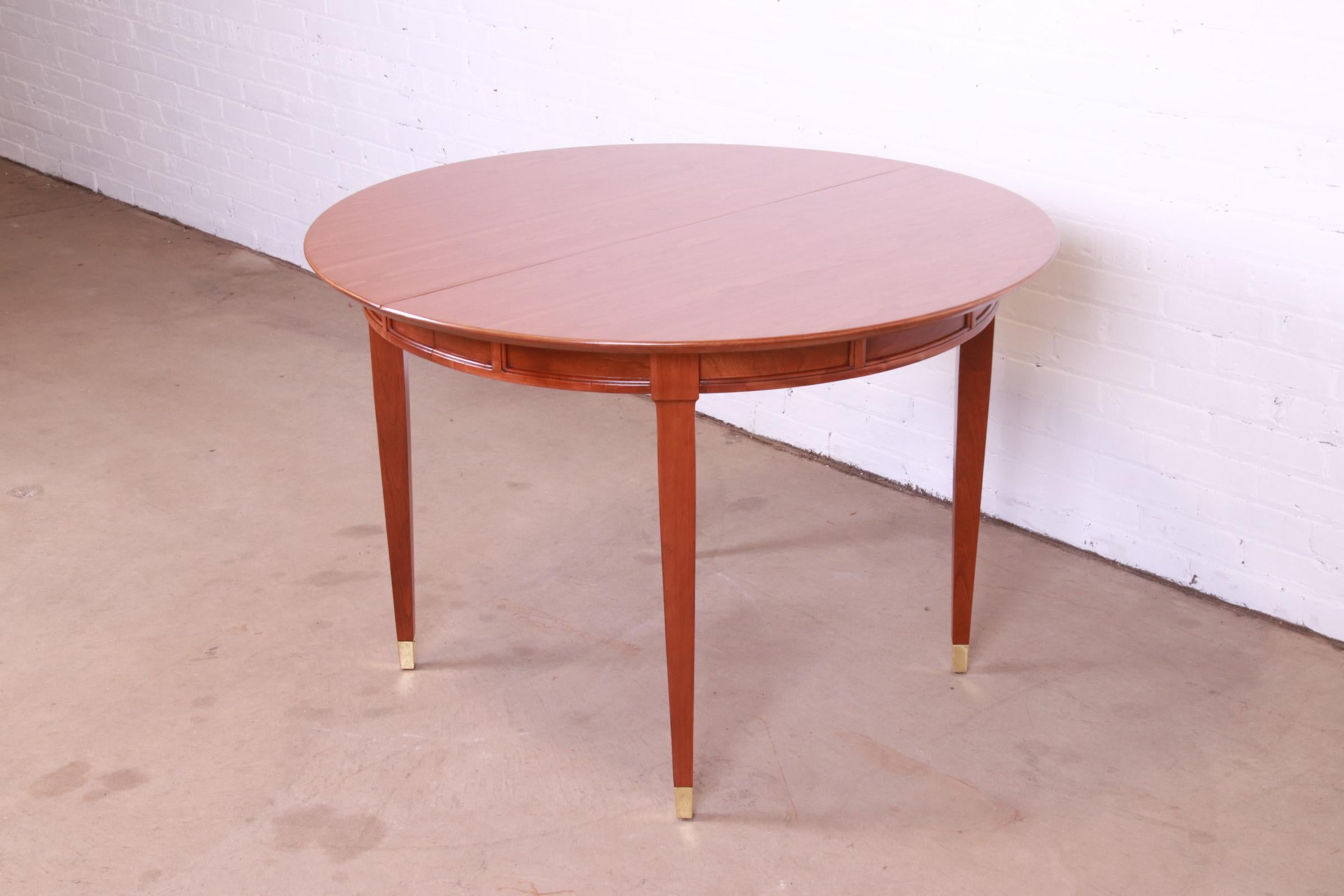 Mid-Century French Regency Cherry Wood Dining Table Attributed to Tomlinson 5