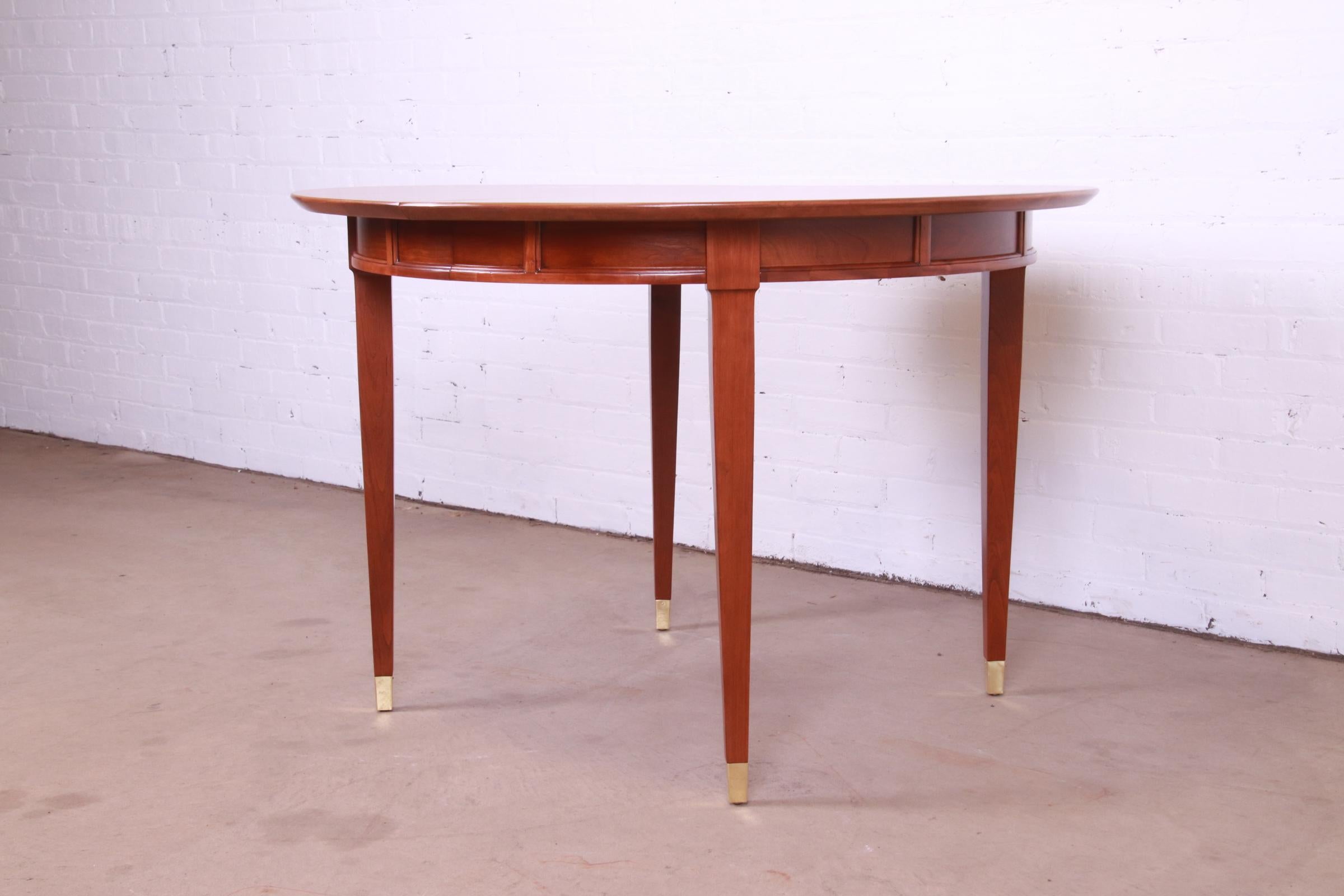 Mid-Century French Regency Cherry Wood Dining Table Attributed to Tomlinson 6