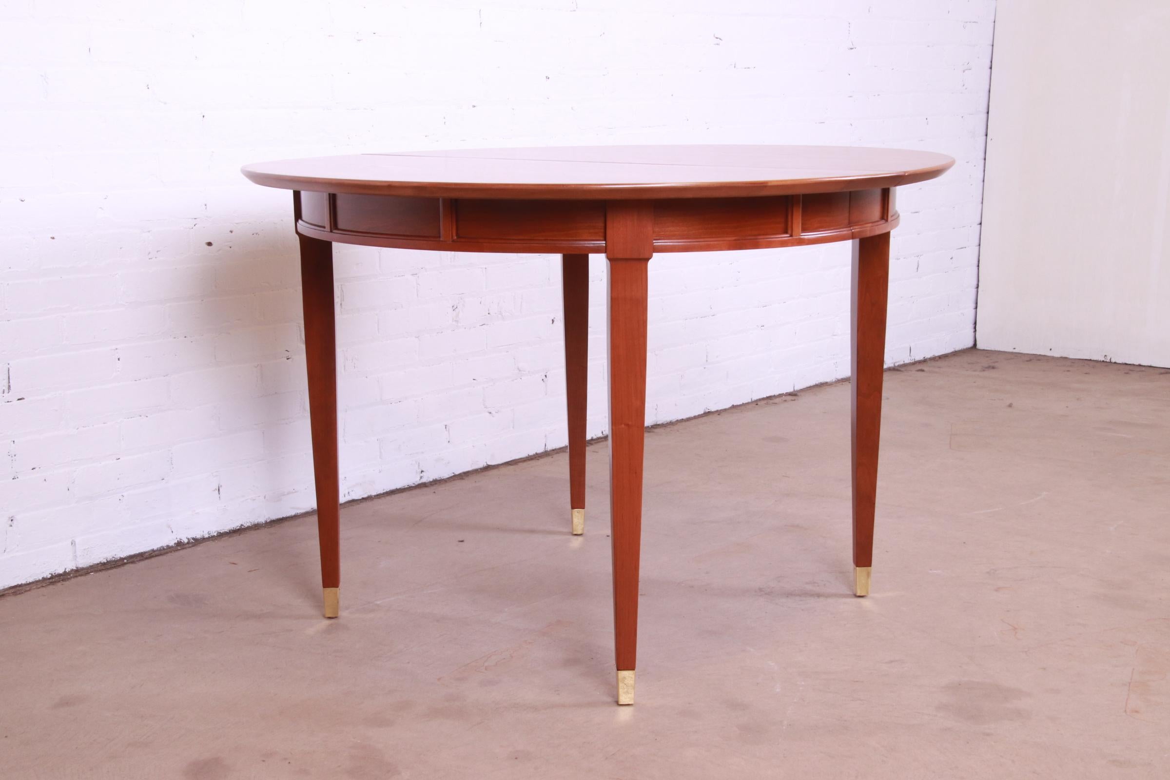 Mid-Century French Regency Cherry Wood Dining Table Attributed to Tomlinson 7