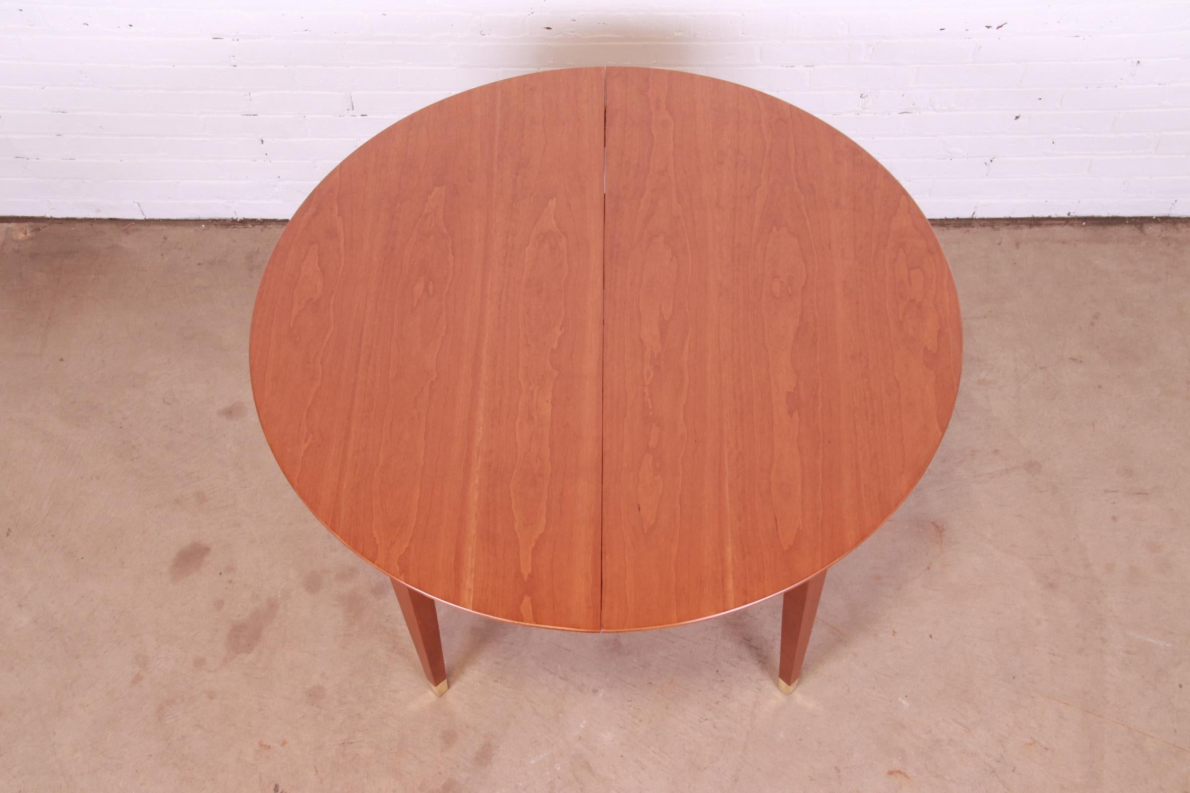 Mid-Century French Regency Cherry Wood Dining Table Attributed to Tomlinson 8