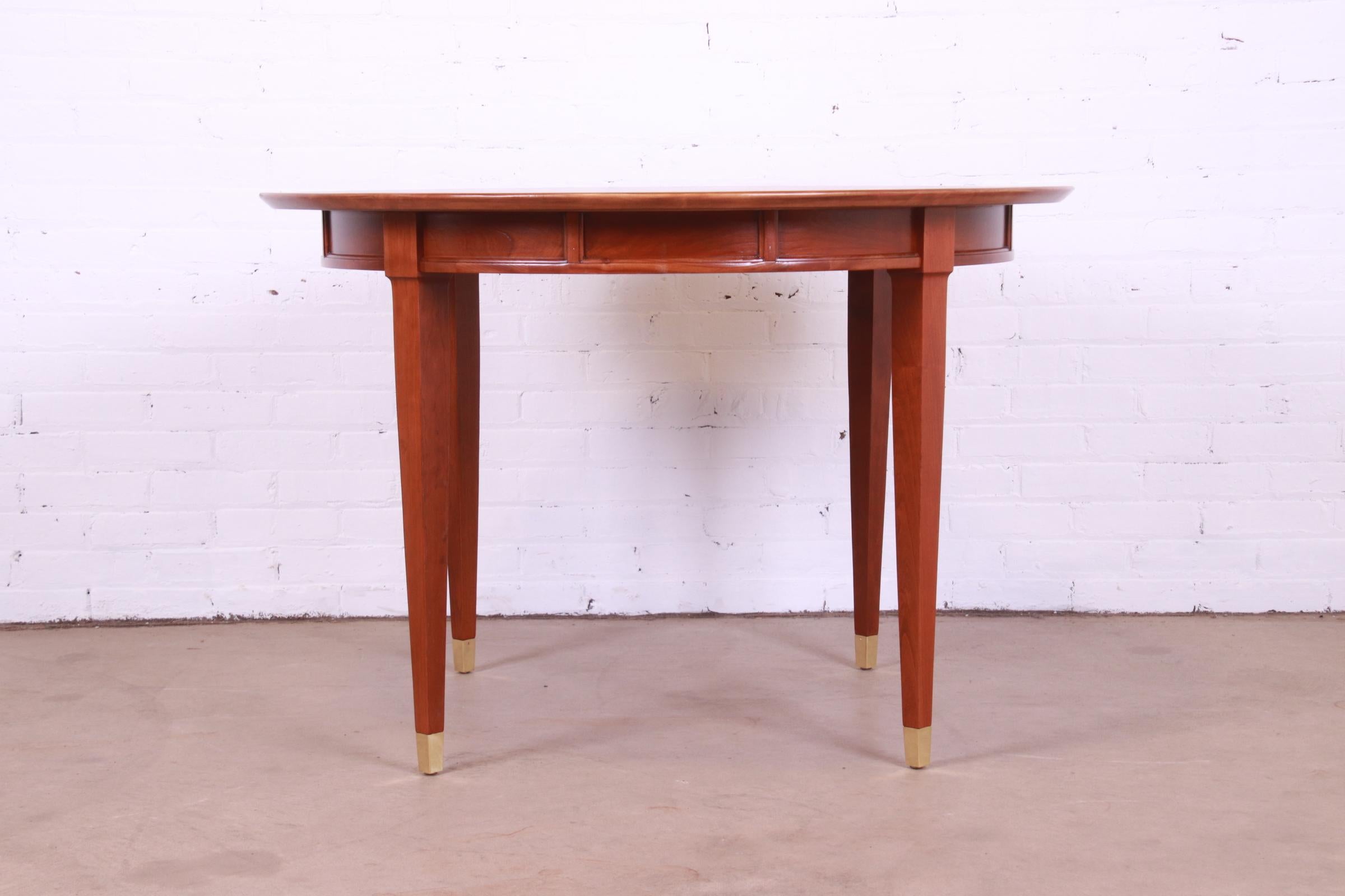 Mid-Century French Regency Cherry Wood Dining Table Attributed to Tomlinson 11