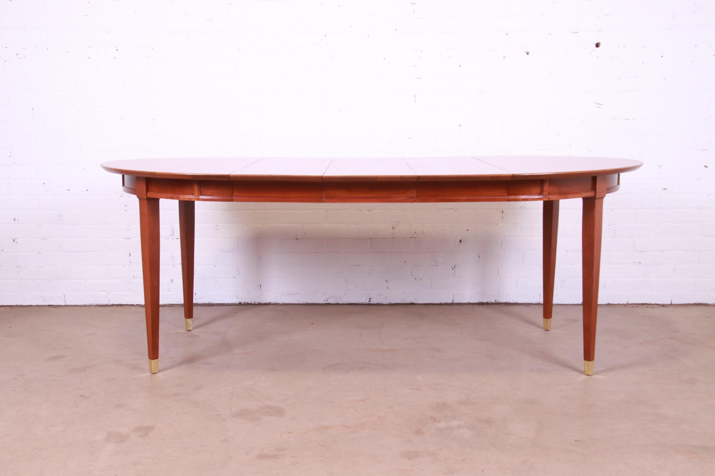 Mid-Century French Regency Cherry Wood Dining Table Attributed to Tomlinson In Good Condition In South Bend, IN