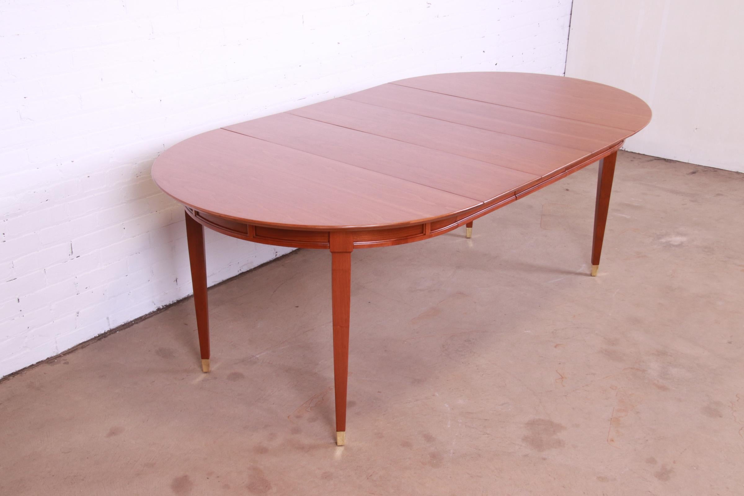 Mid-20th Century Mid-Century French Regency Cherry Wood Dining Table Attributed to Tomlinson