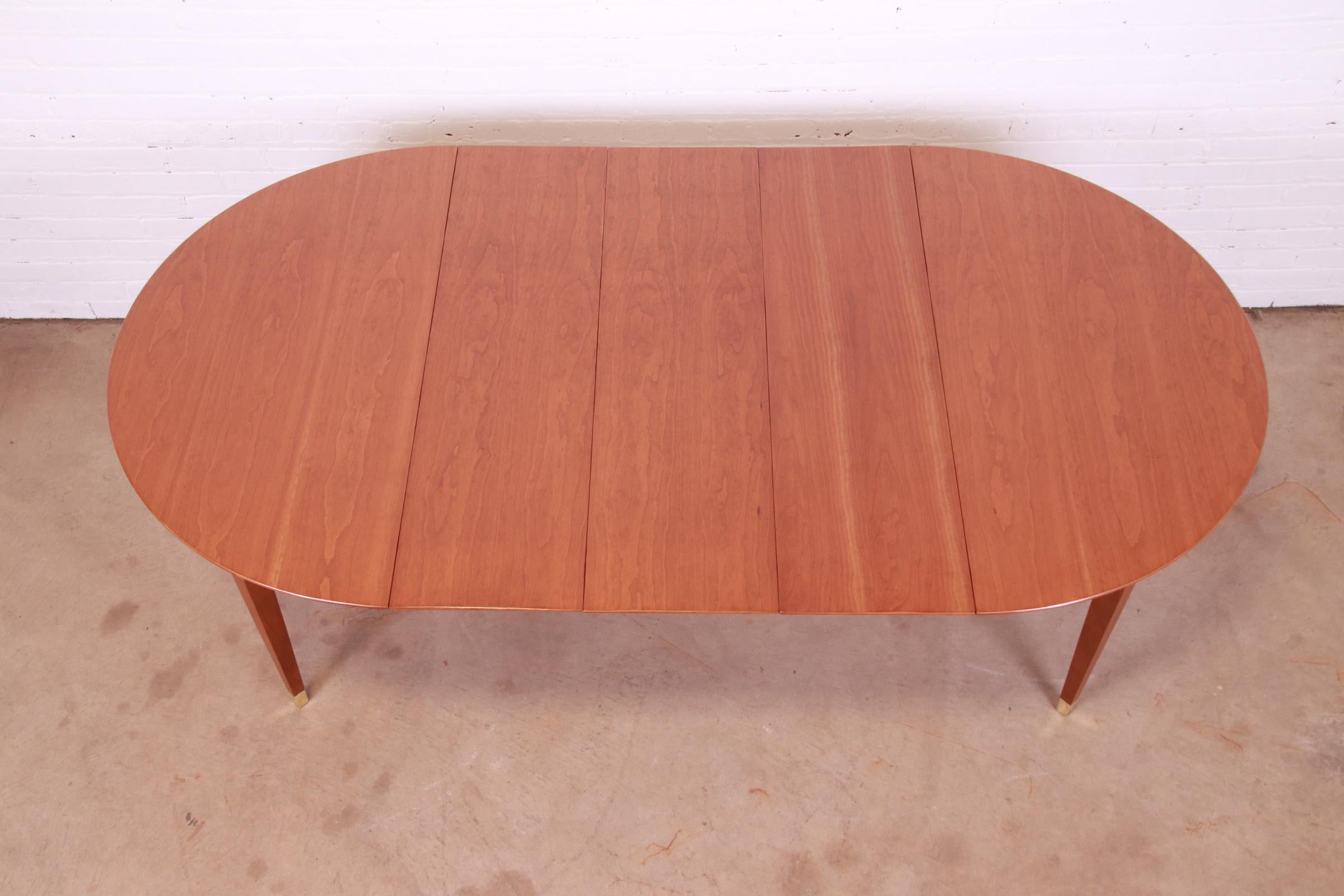 Mid-Century French Regency Cherry Wood Dining Table Attributed to Tomlinson 1