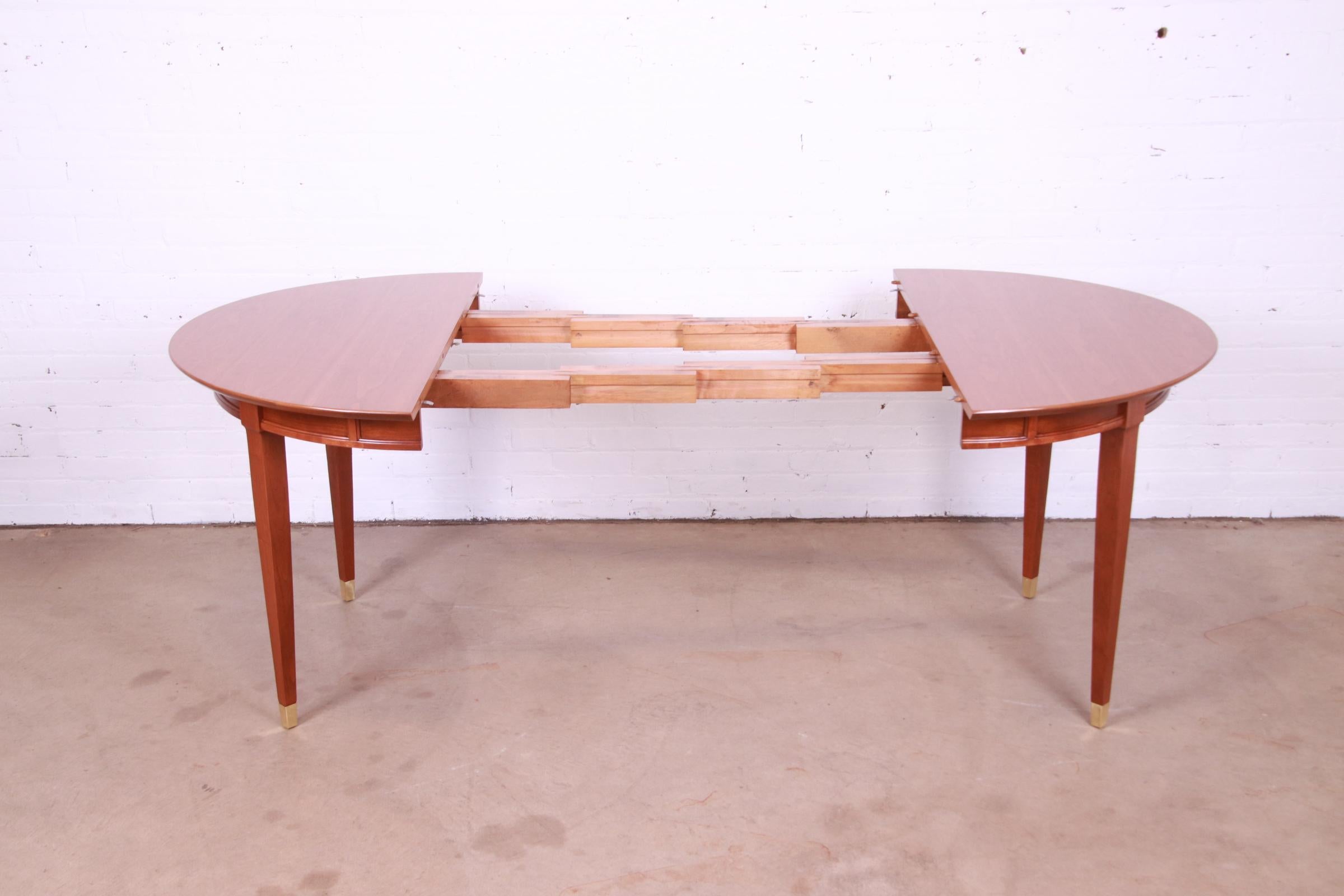 Mid-Century French Regency Cherry Wood Dining Table Attributed to Tomlinson 2