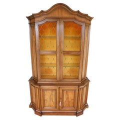 Vintage Midcentury French Regency Style Baker Furniture Lighted Display Cabinet