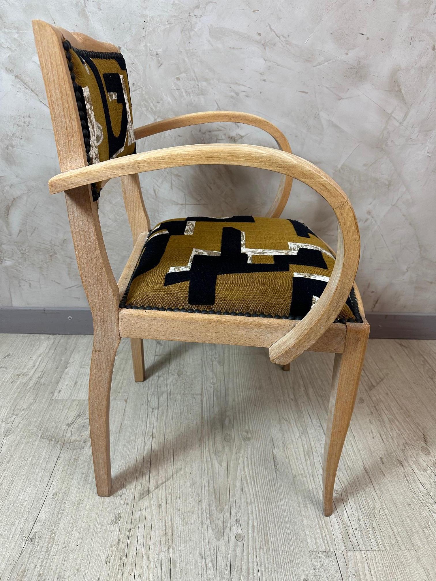 Mid-century French Reupholstered Bridge Armchair, 1950s For Sale 2