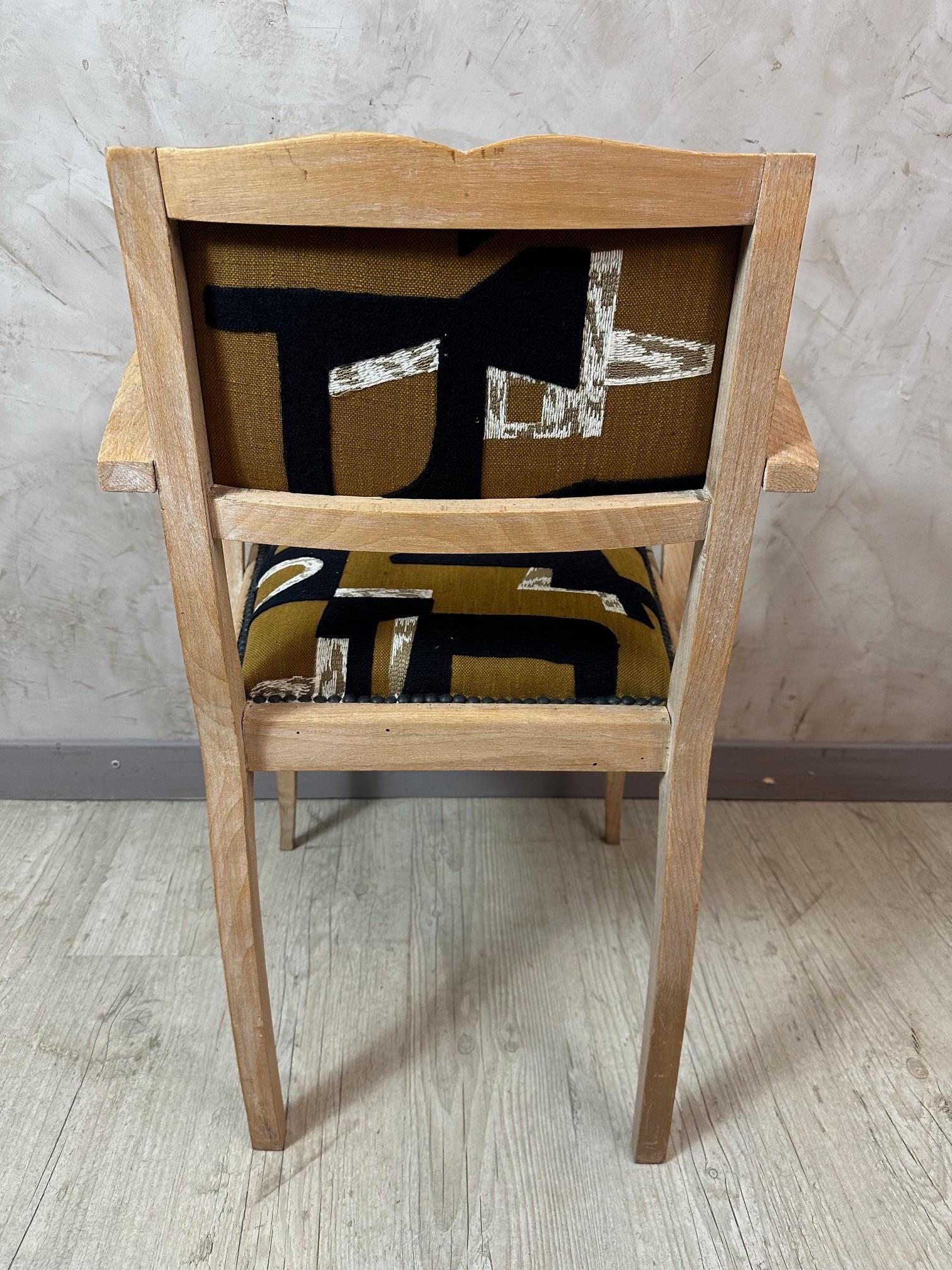 Mid-century French Reupholstered Bridge Armchair, 1950s For Sale 3