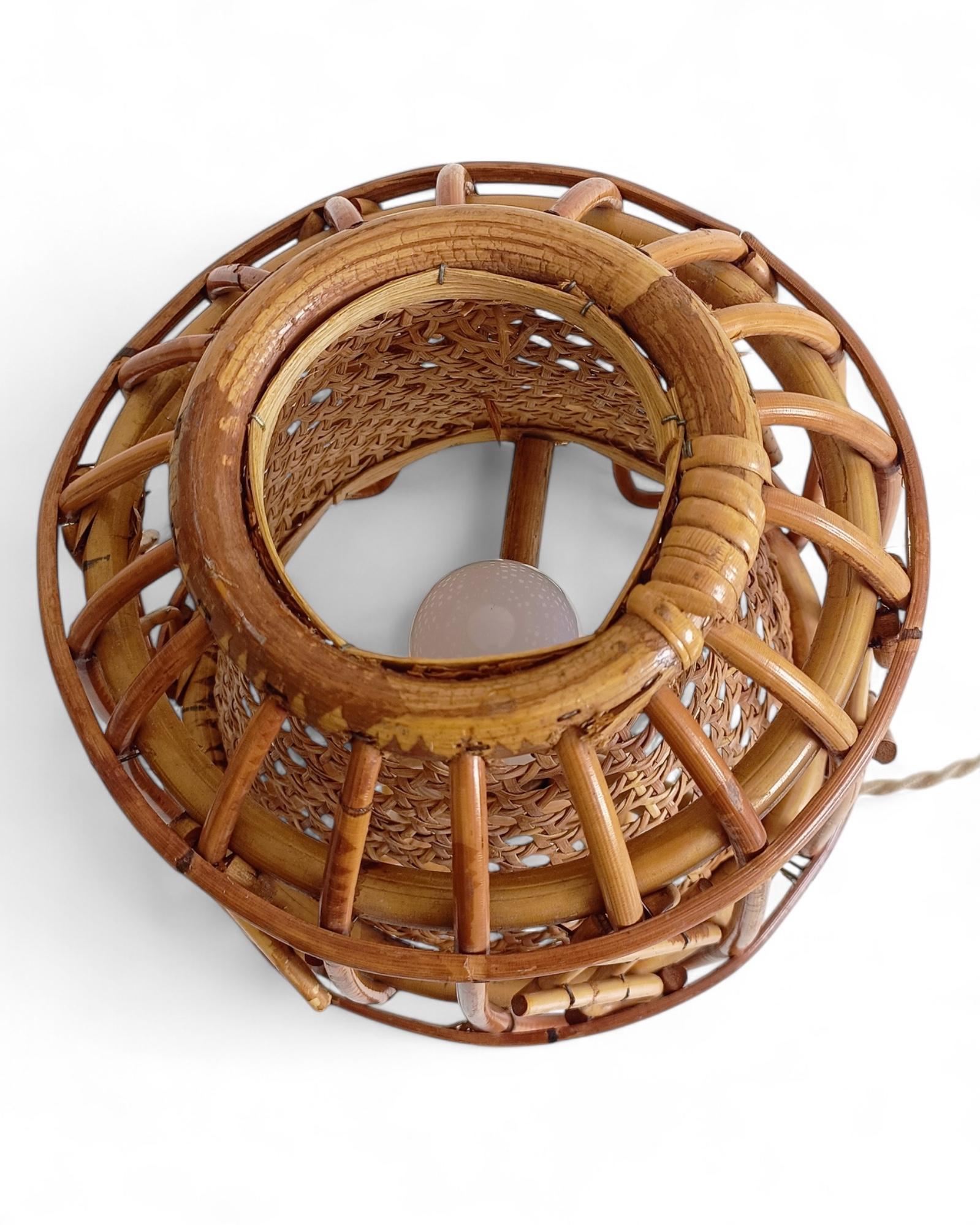 Mid-Century French Riviera Tischlampen aus Bambus und Rattan, Frankreich, 1960er Jahre im Angebot 5