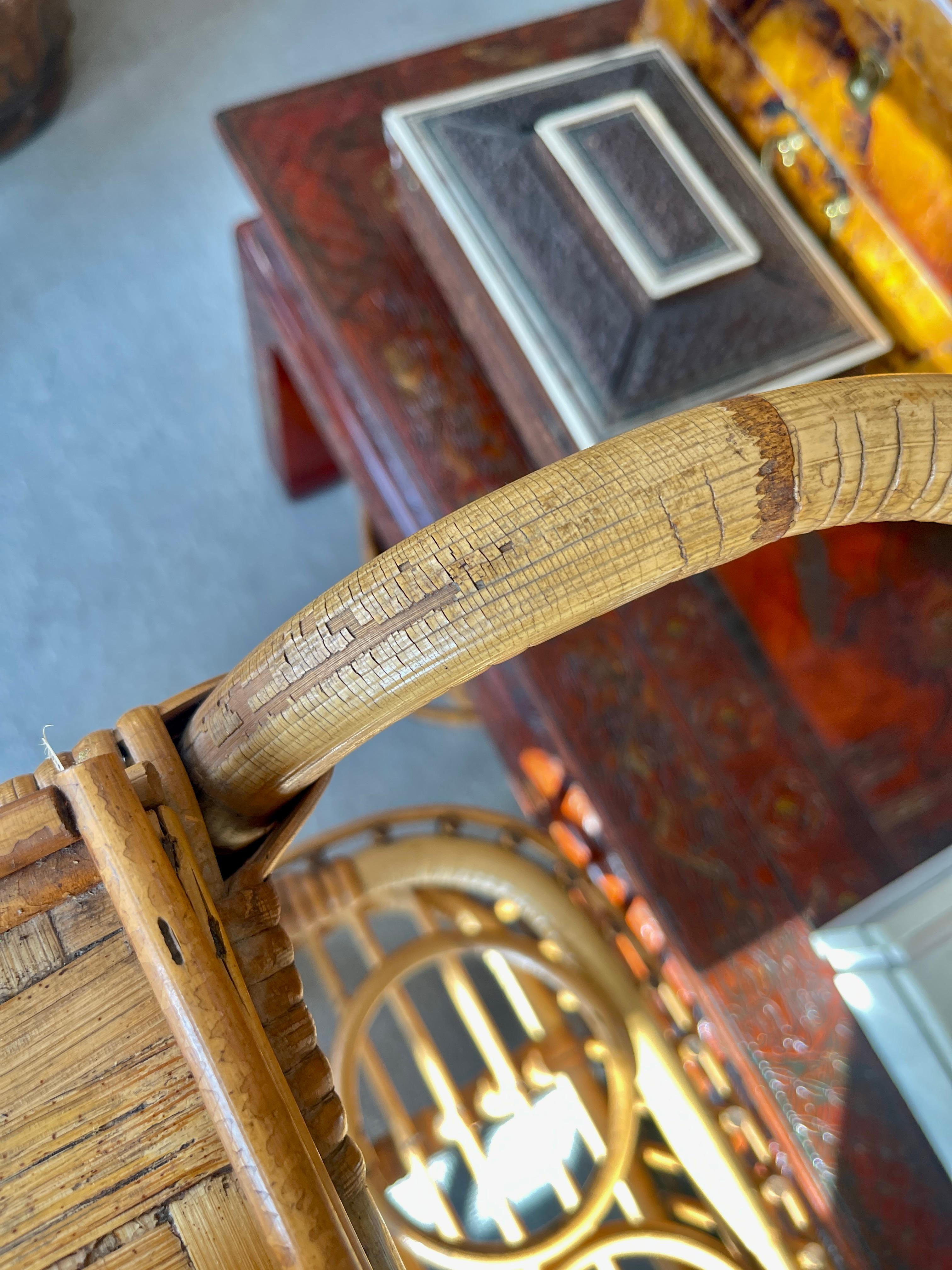 Chariot de bar Riviera en bambou, milieu du siècle, 1960 en vente 9