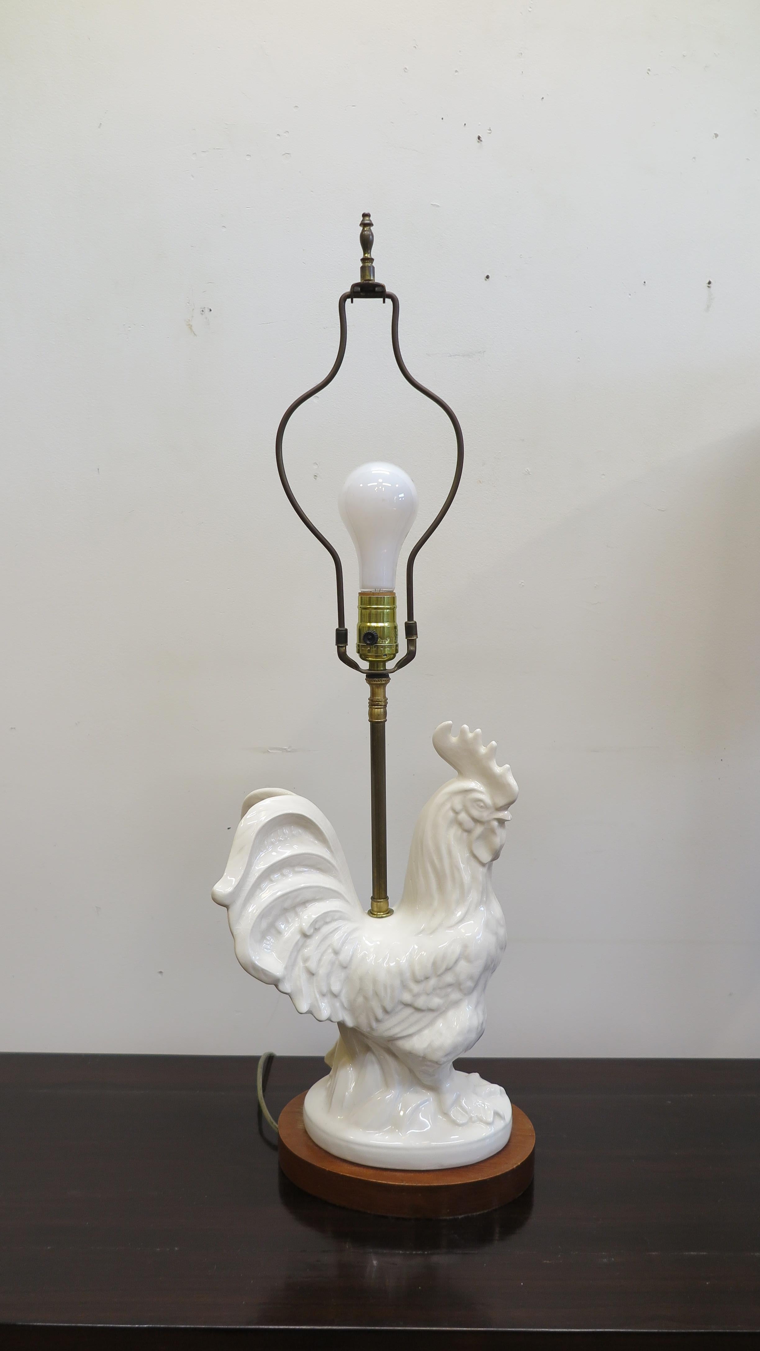 Mid Century French Rooster Lamps For Sale 1