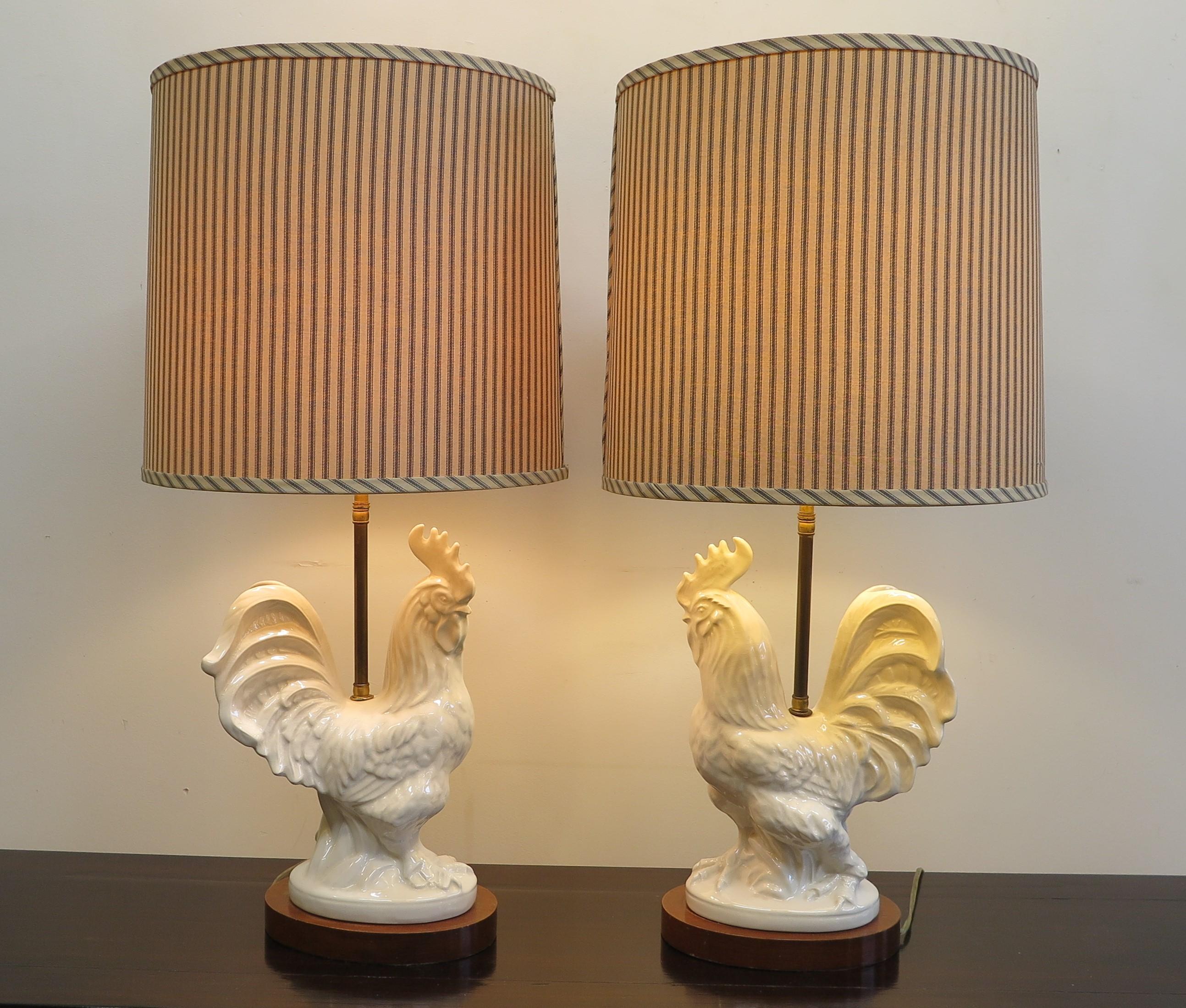 Mid Century French Rooster Lamps For Sale 3